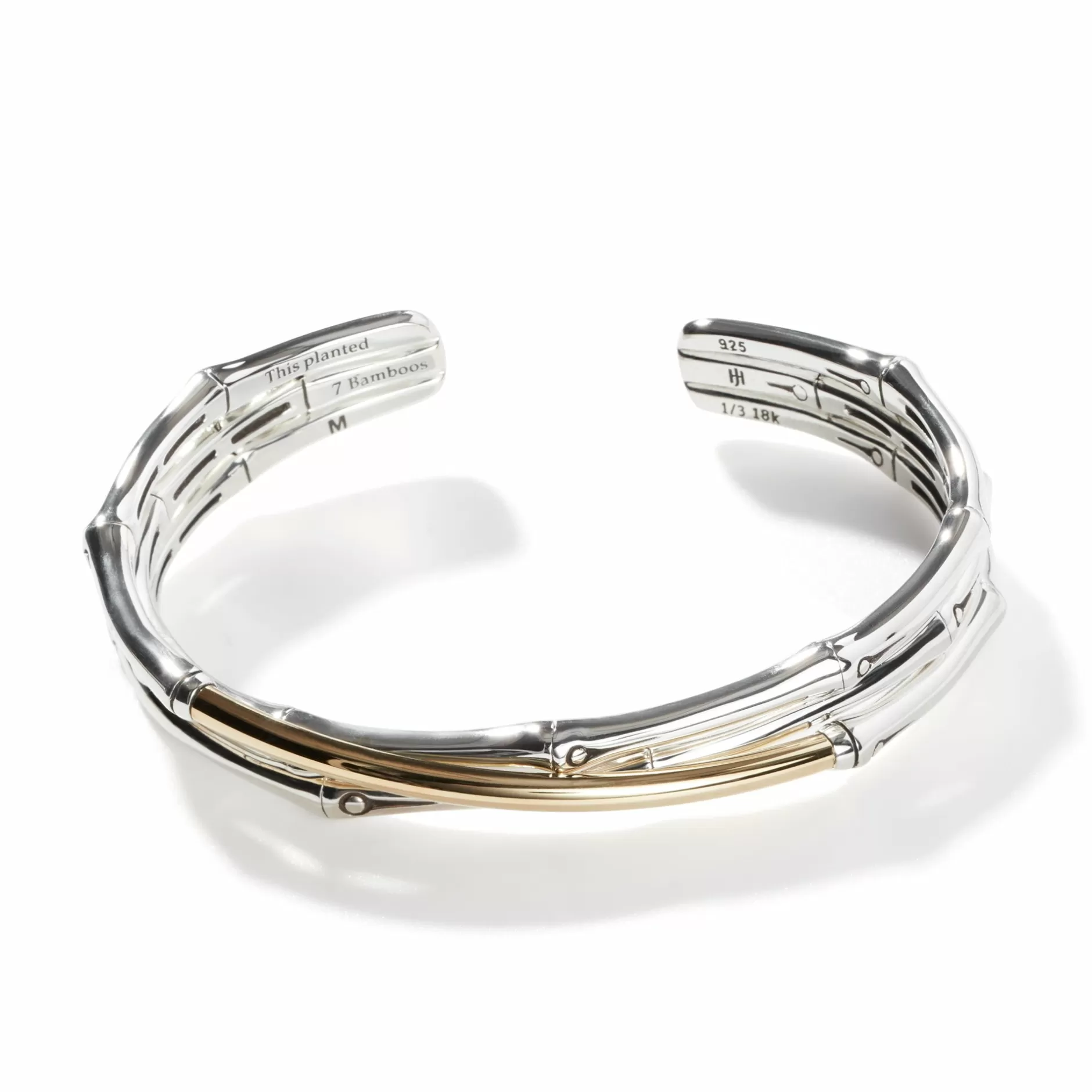 Bamboo Flex Cuff, Sterling Silver, Gold, Slim^John Hardy Discount