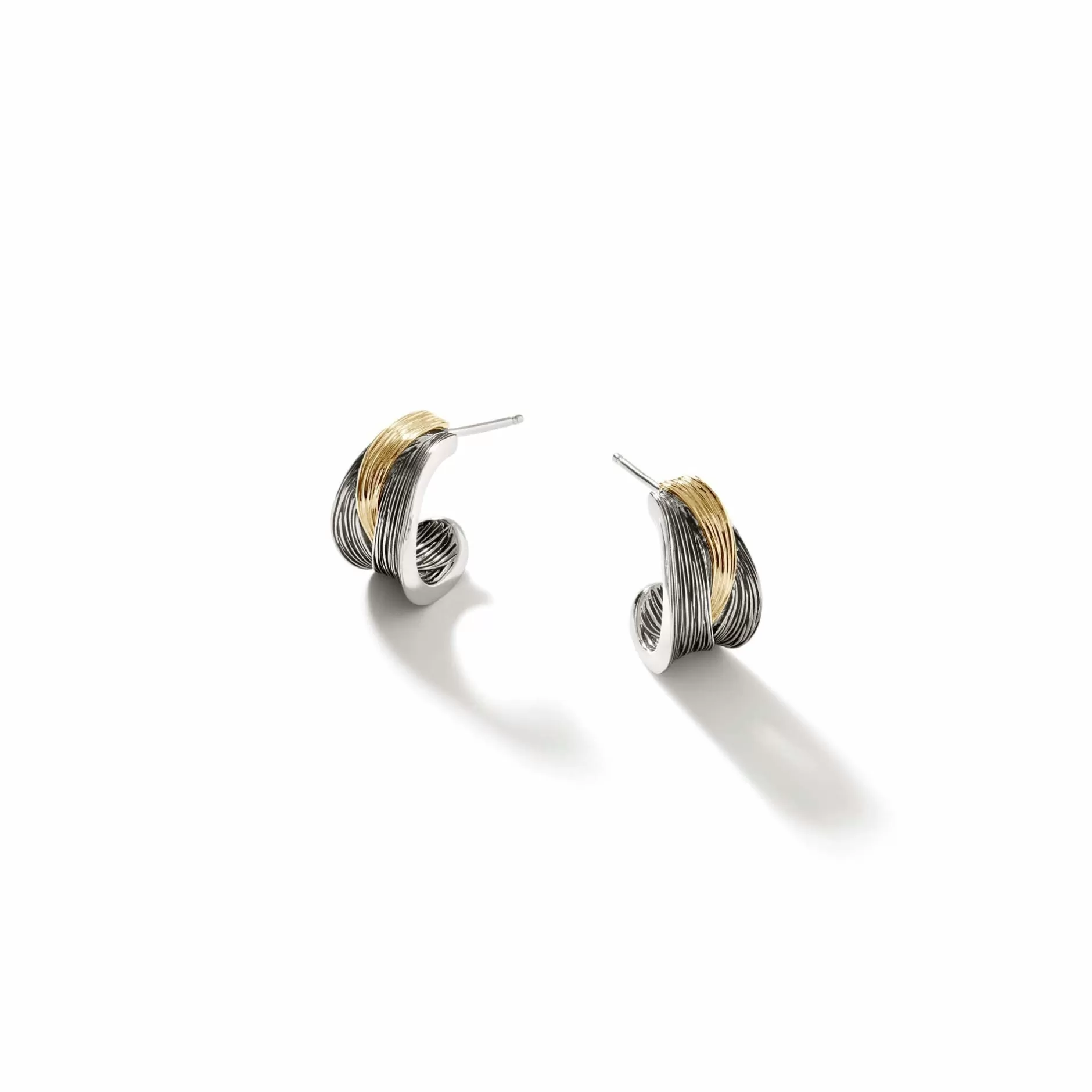 Bamboo J Hoop Earring, Gold, Sterling Silver^John Hardy Sale