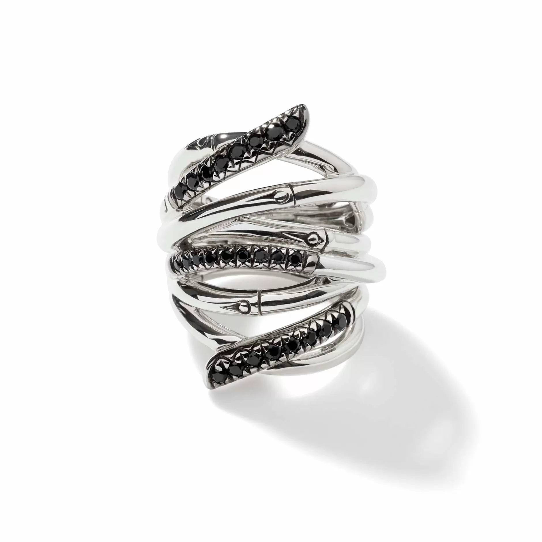 Bamboo Ring, Silver, Pave, Wide^John Hardy Best Sale