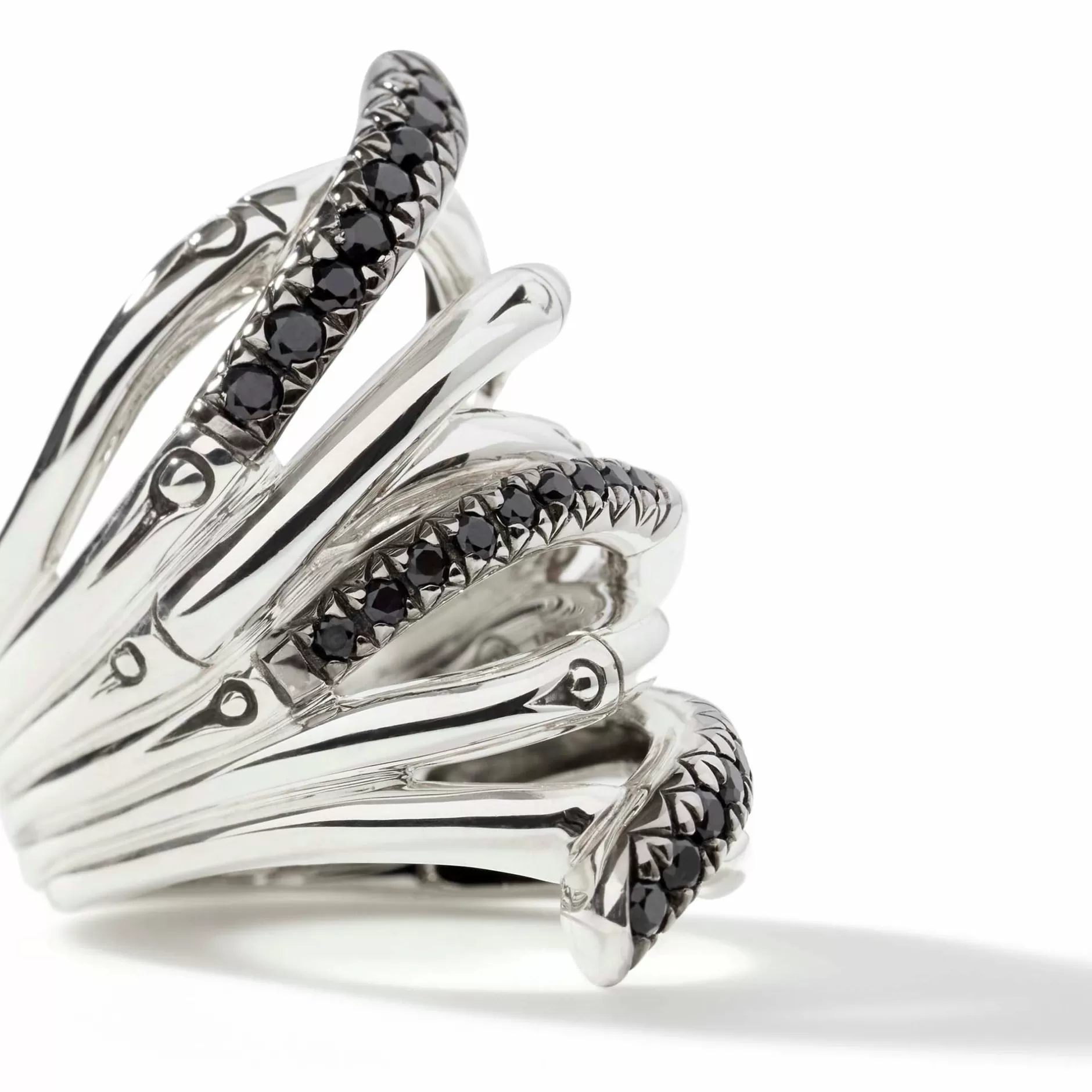 Bamboo Ring, Silver, Pave, Wide^John Hardy Best Sale