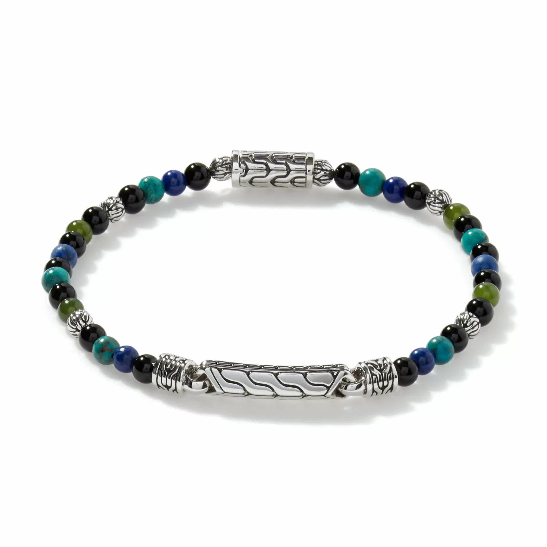 Beaded Id Bracelet, Silver, Gemstones^John Hardy Hot