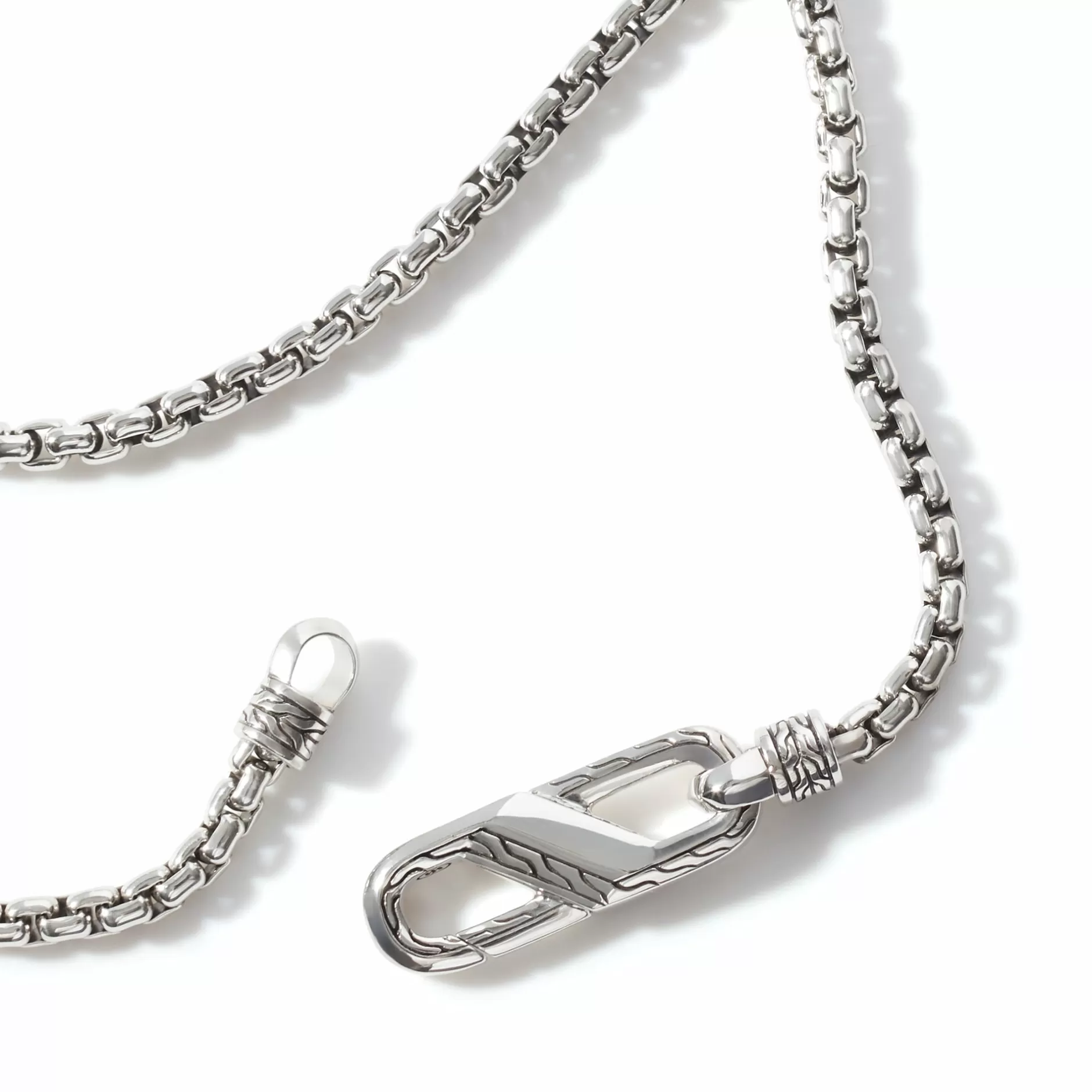 Box Chain Carabiner Necklace, Silver, 4Mm^John Hardy Best