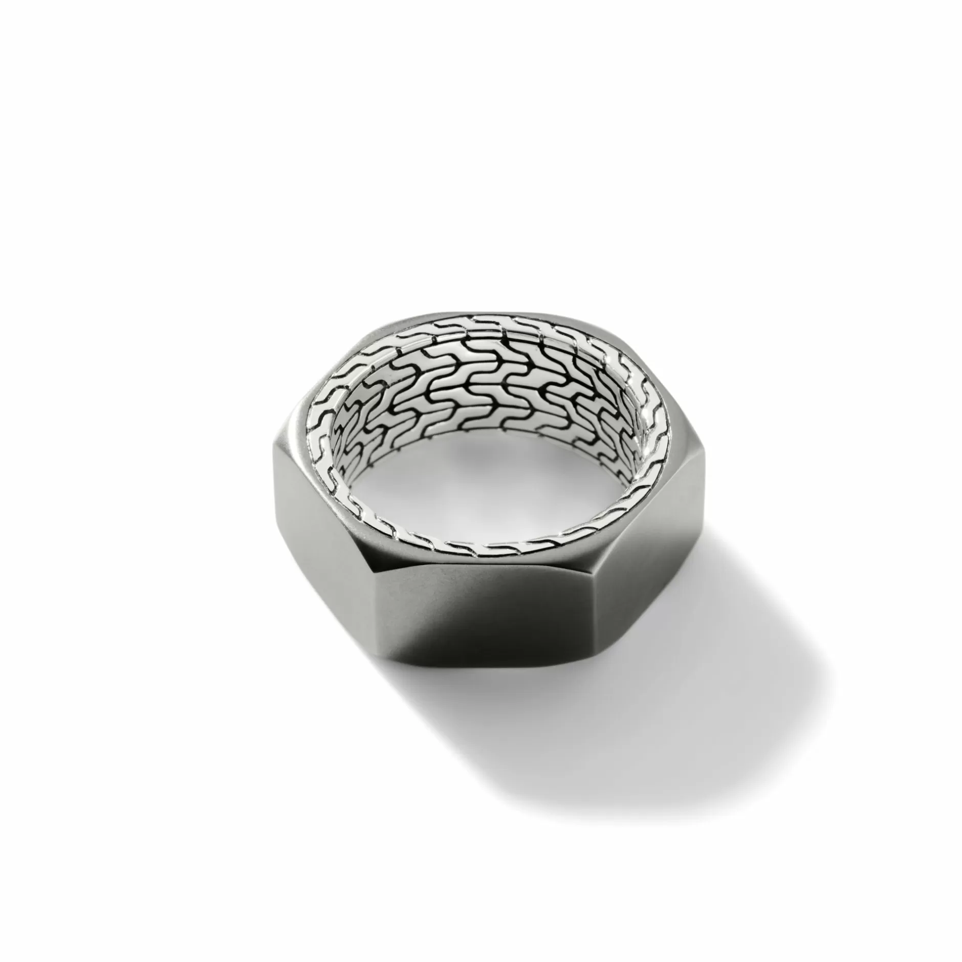 Carved Chain Band Ring, Silver, Dark Silver^John Hardy Outlet