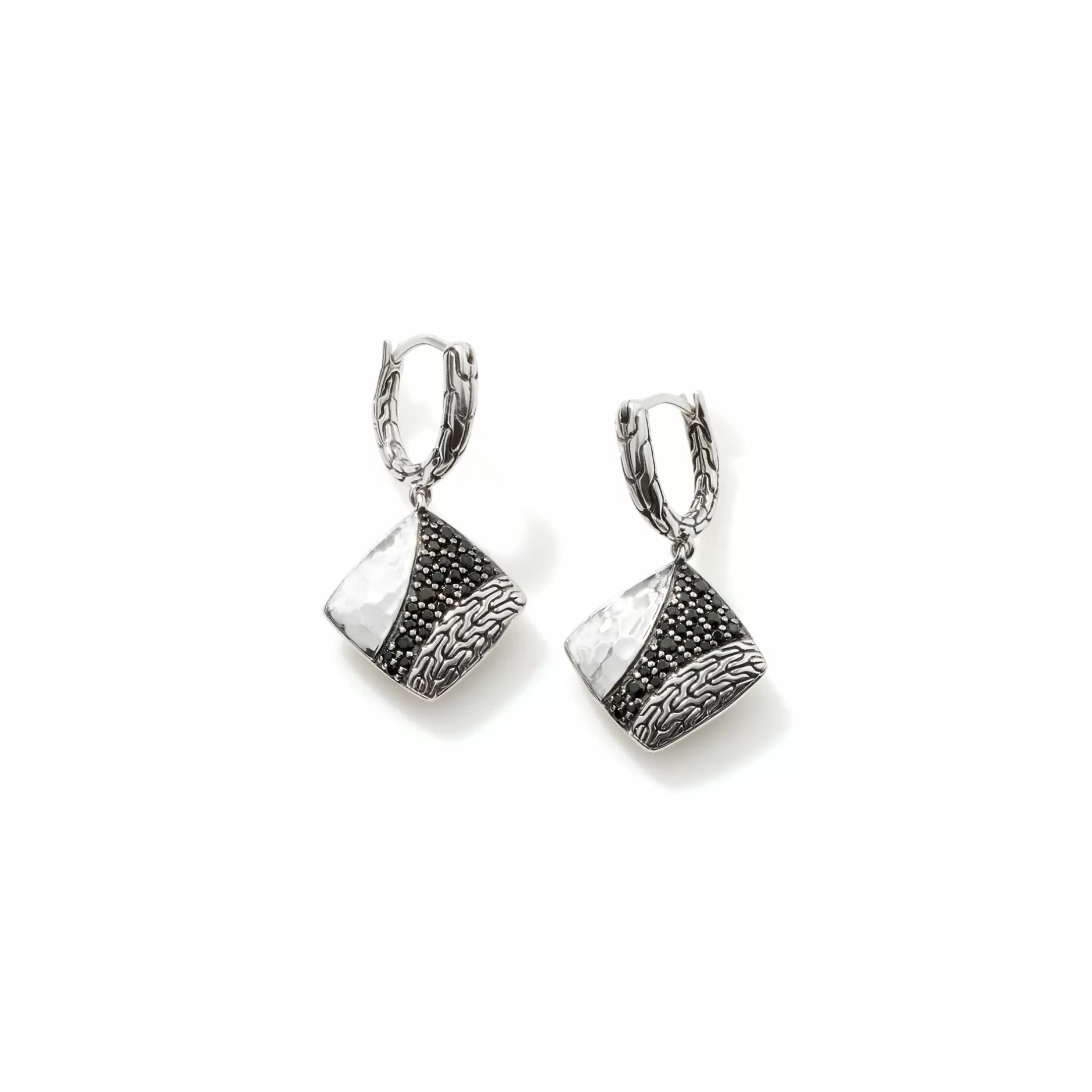 Carved Chain Drop Earring, Silver, Pave^John Hardy Cheap