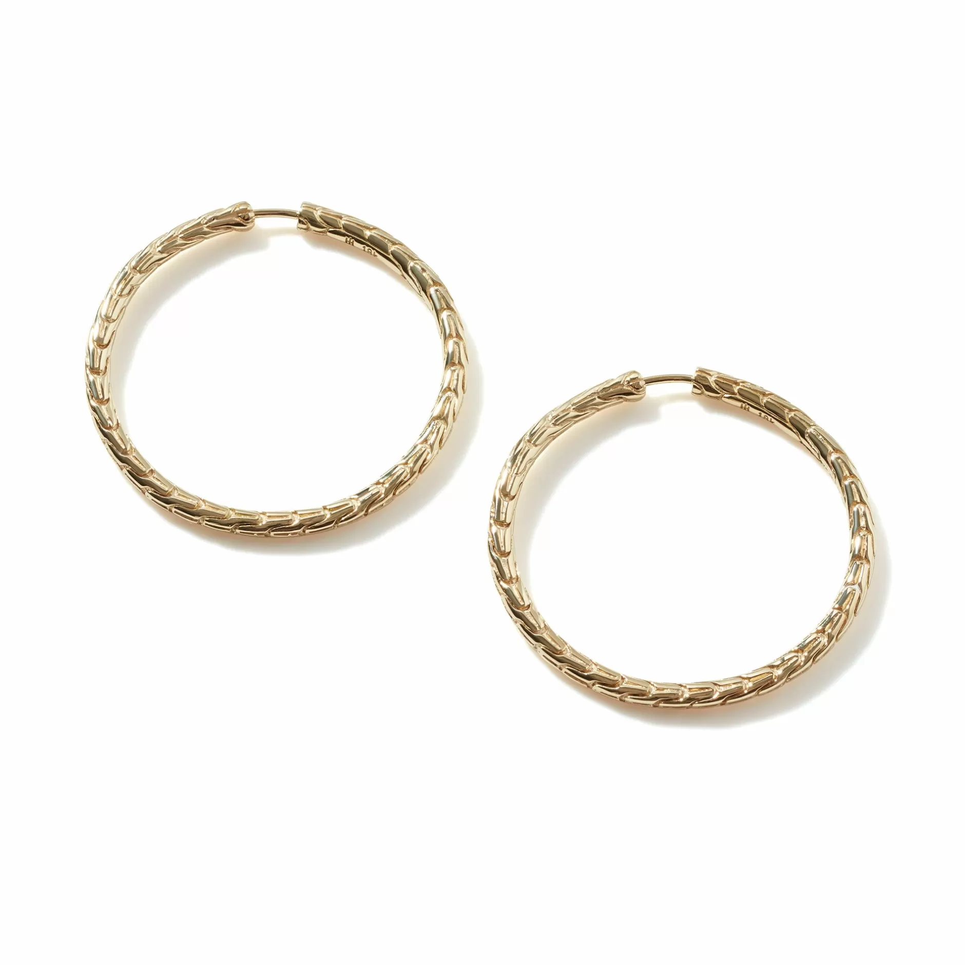 Carved Chain Hoop Earring, Gold^John Hardy Best