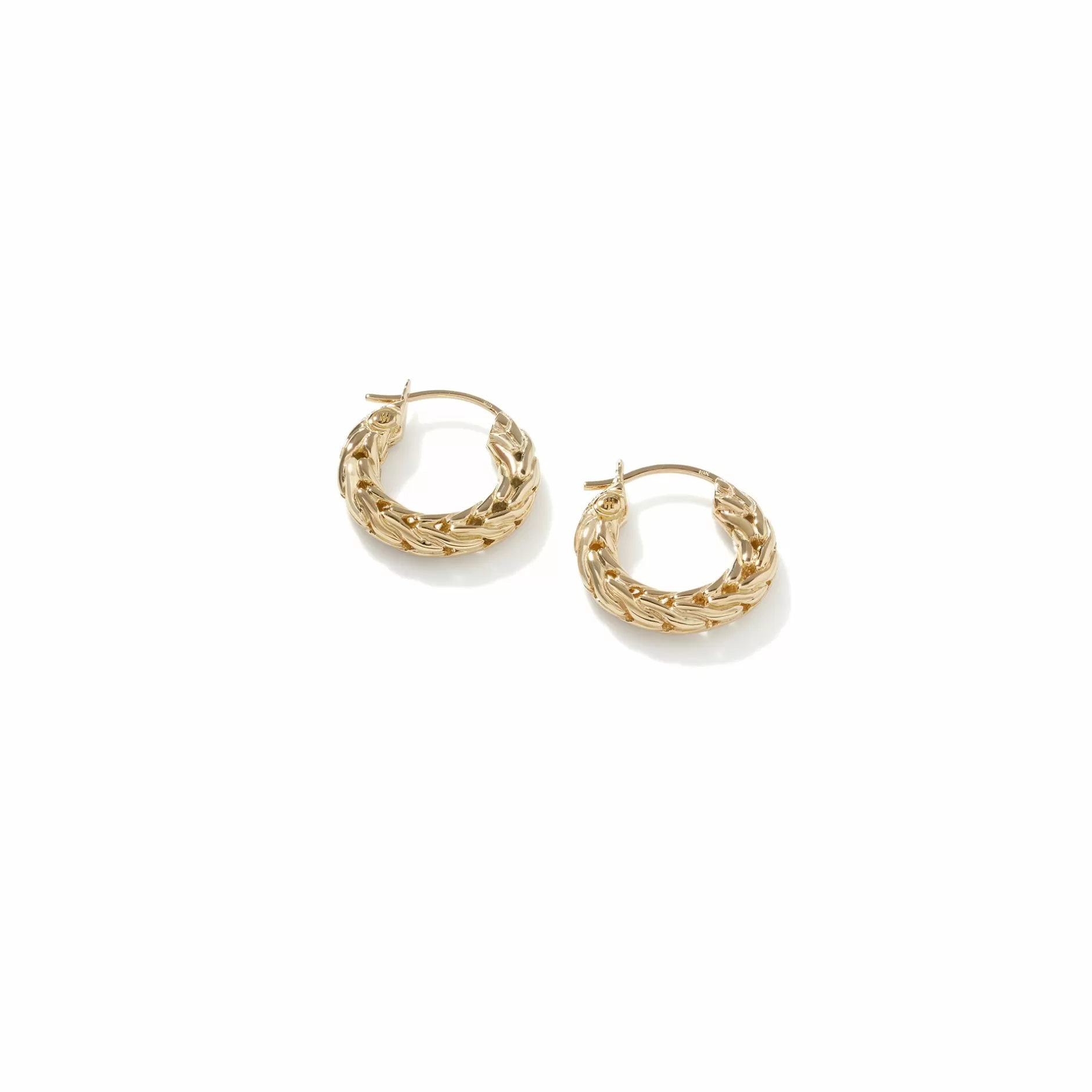 Carved Chain Hoop Earring, Gold, Mini^John Hardy Hot