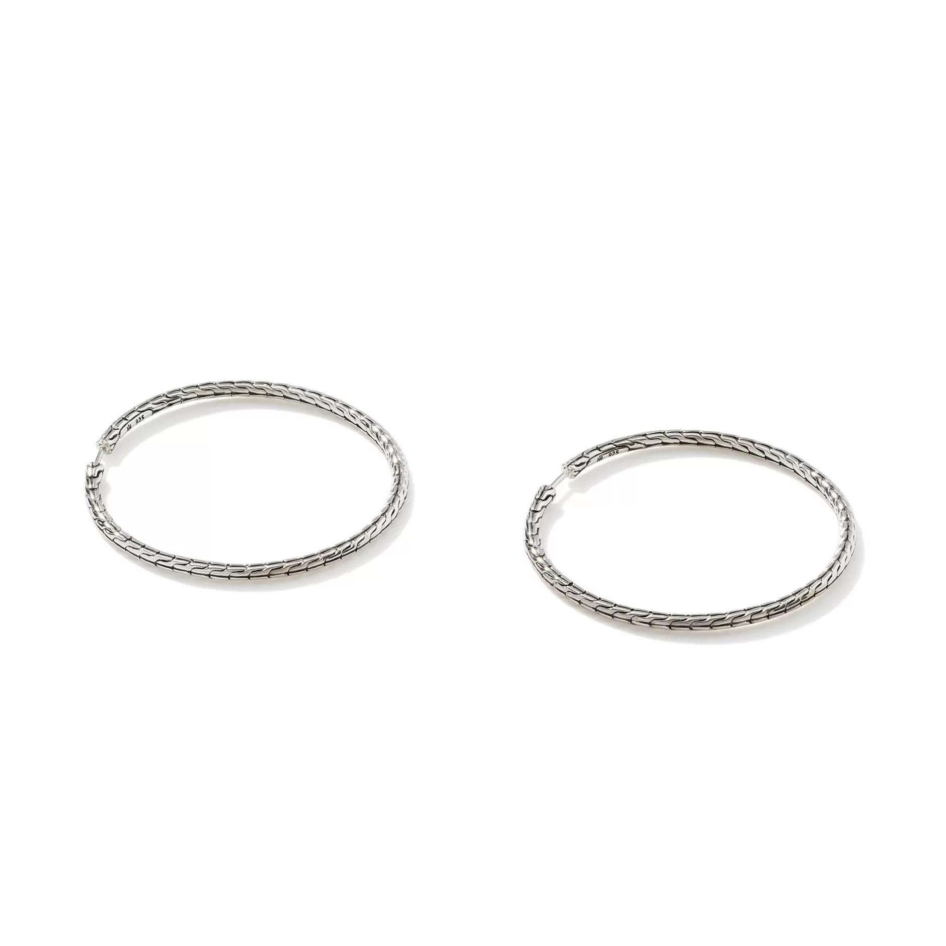 Carved Chain Hoop Earring, Silver, Large^John Hardy Store