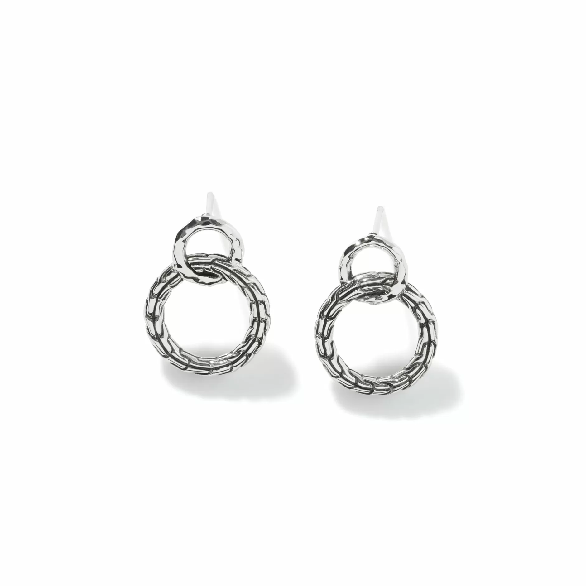 Carved Chain Interlink Stud Earring, Silver^John Hardy Cheap