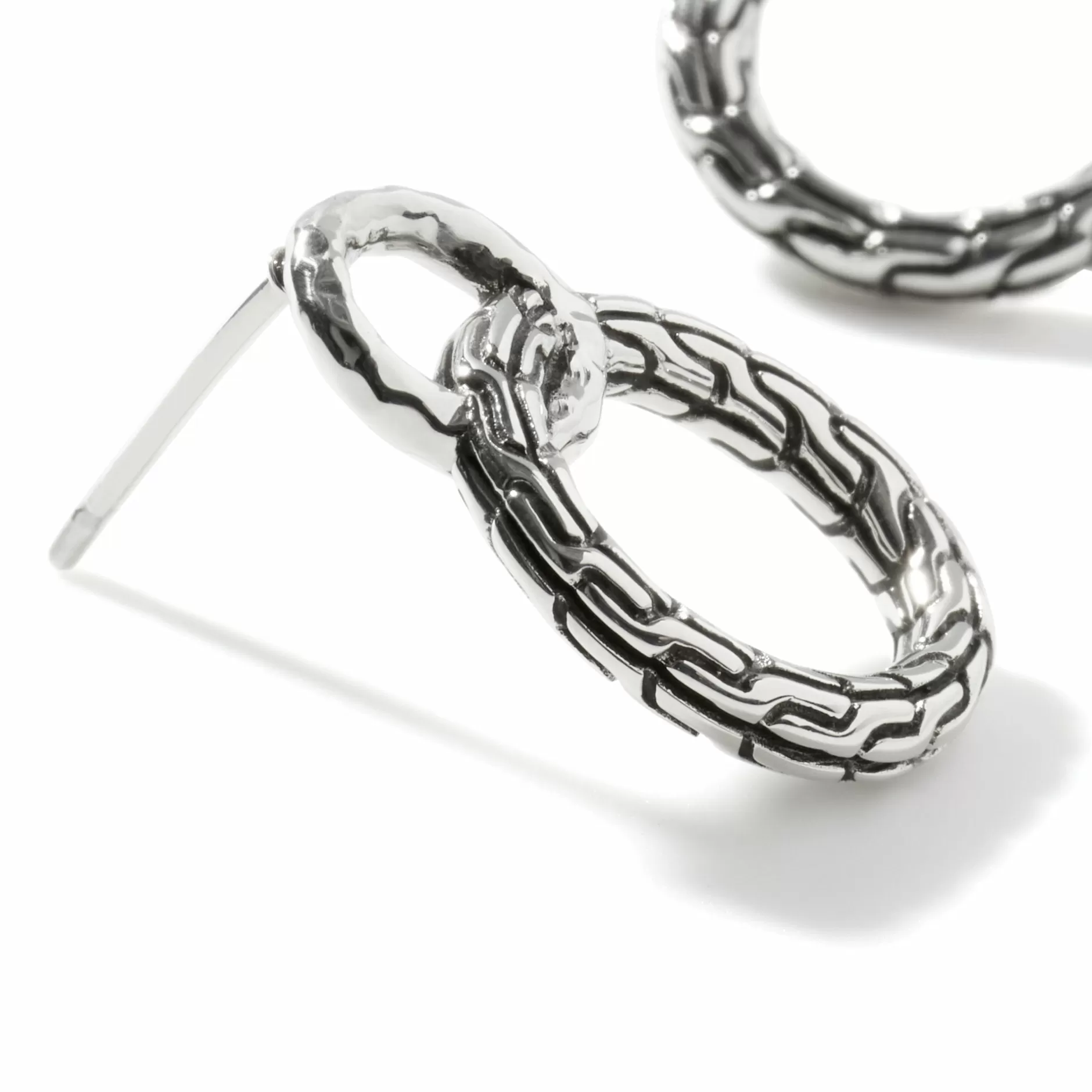 Carved Chain Interlink Stud Earring, Silver^John Hardy Cheap