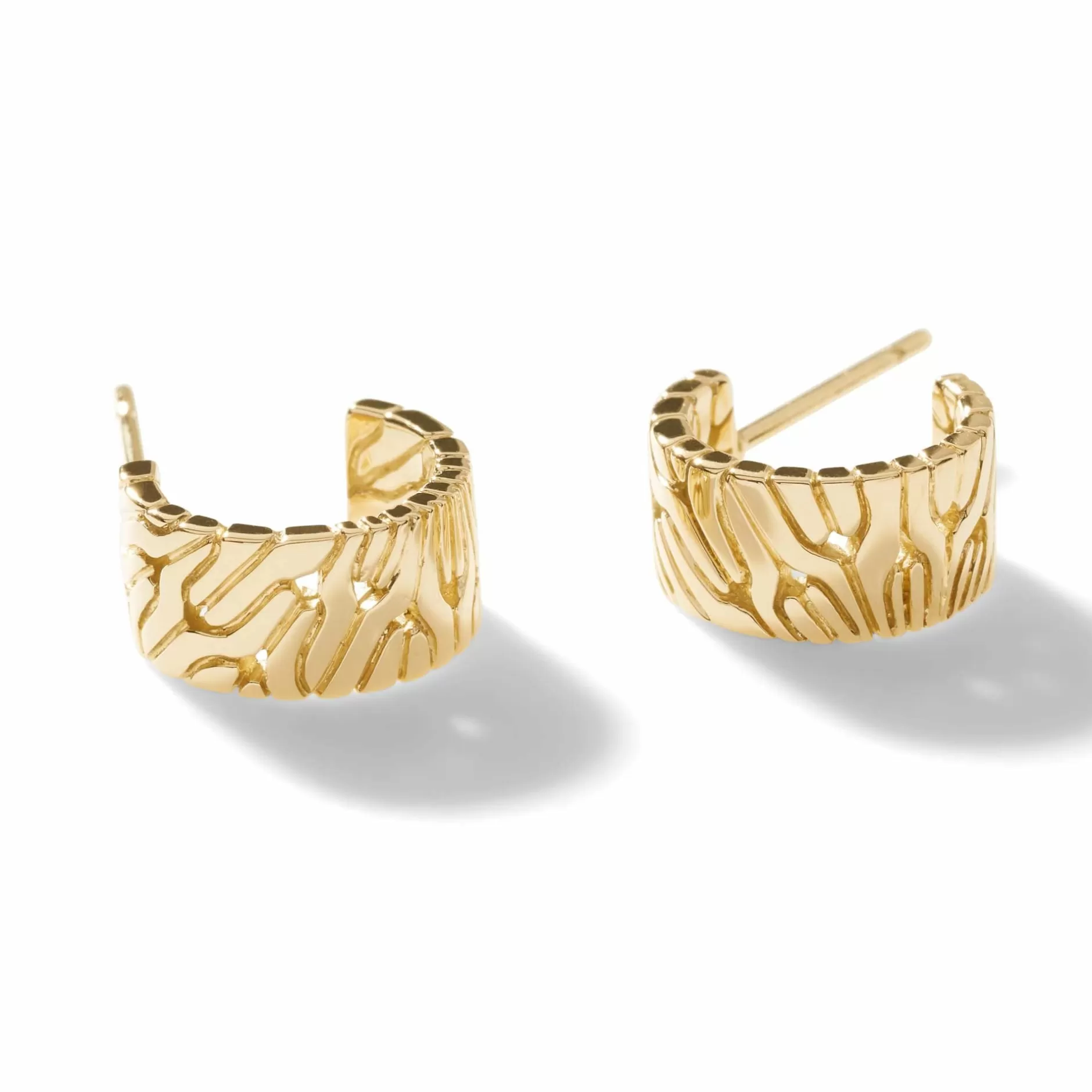 Carved Chain J Hoop Earring, Gold^John Hardy Sale