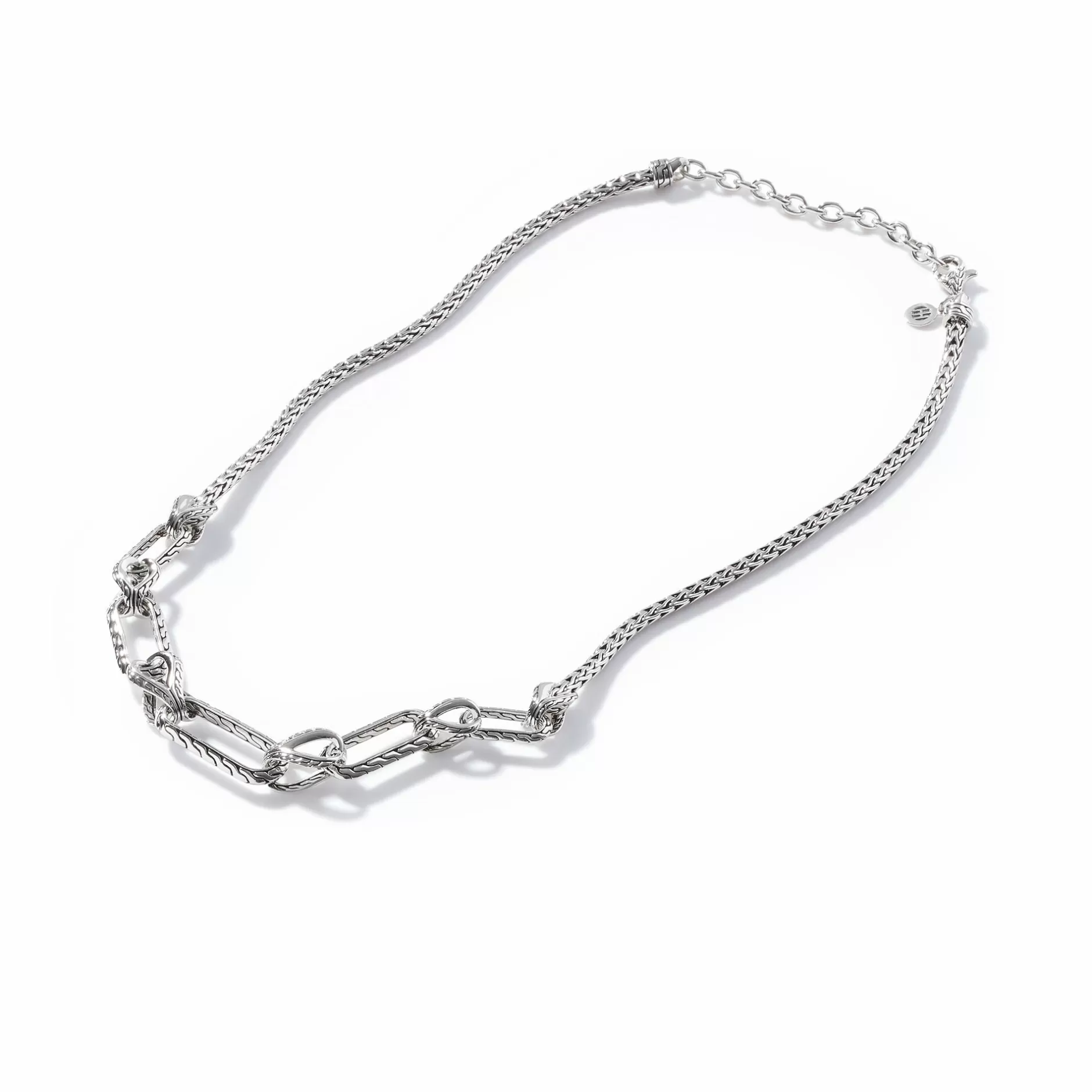 Carved Chain Link Necklace, Sterling Silver^John Hardy Outlet