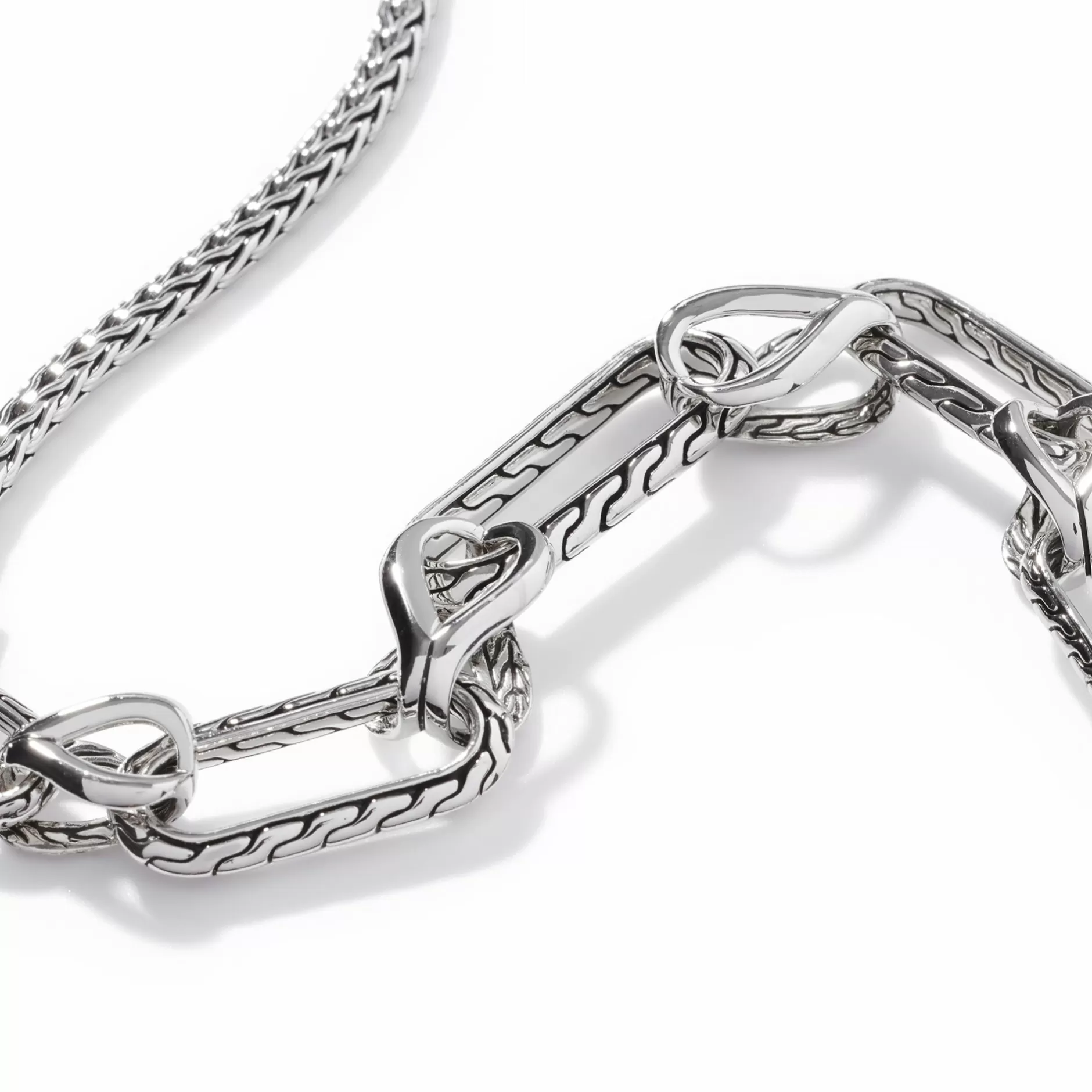 Carved Chain Link Necklace, Sterling Silver^John Hardy Outlet