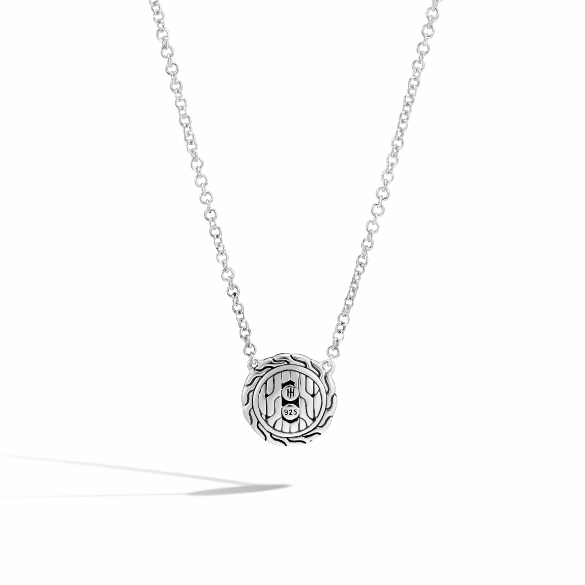 Carved Chain Necklace, Silver, Diamonds^John Hardy Flash Sale