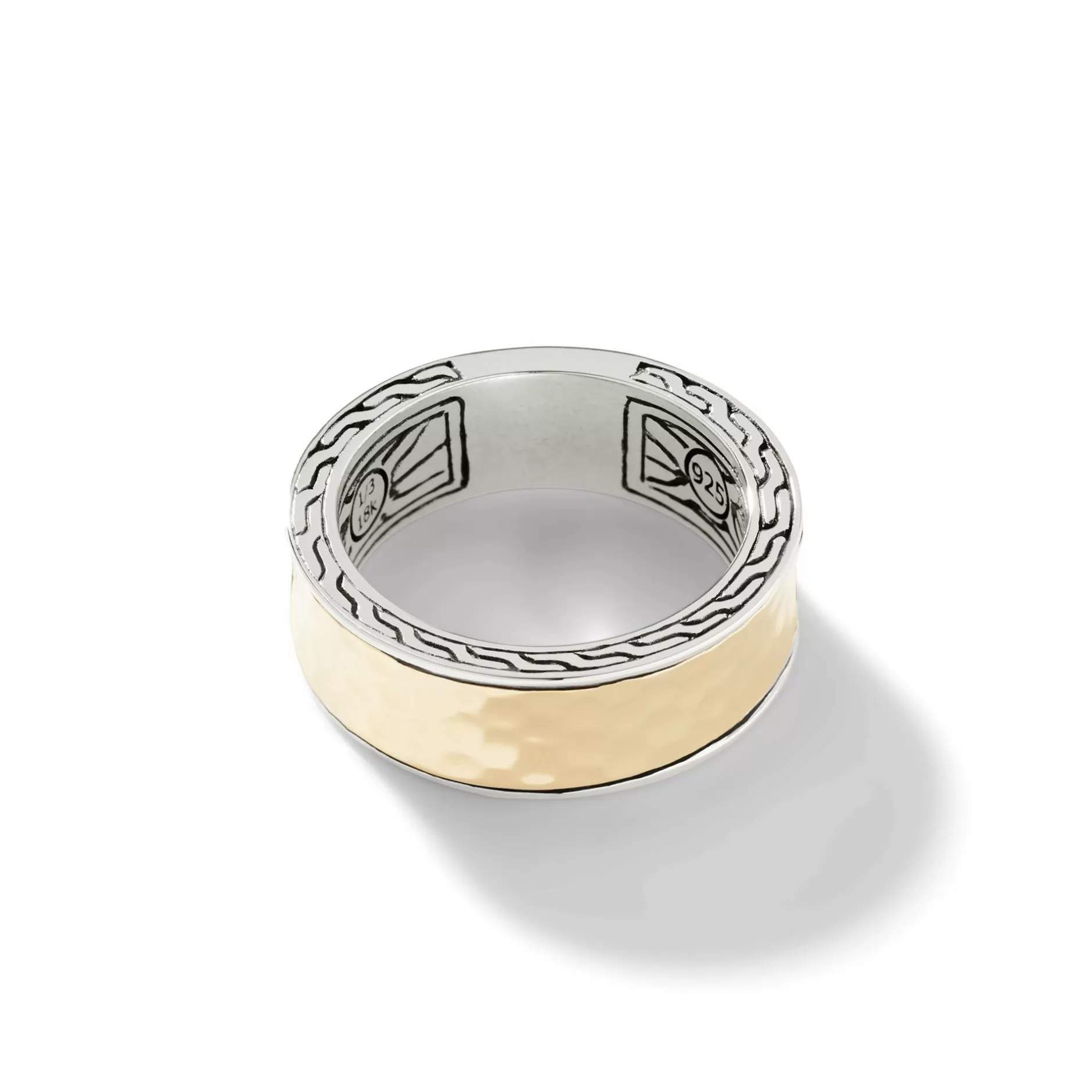 Carved Chain Palu Band Ring, Silver, Gold^John Hardy Shop