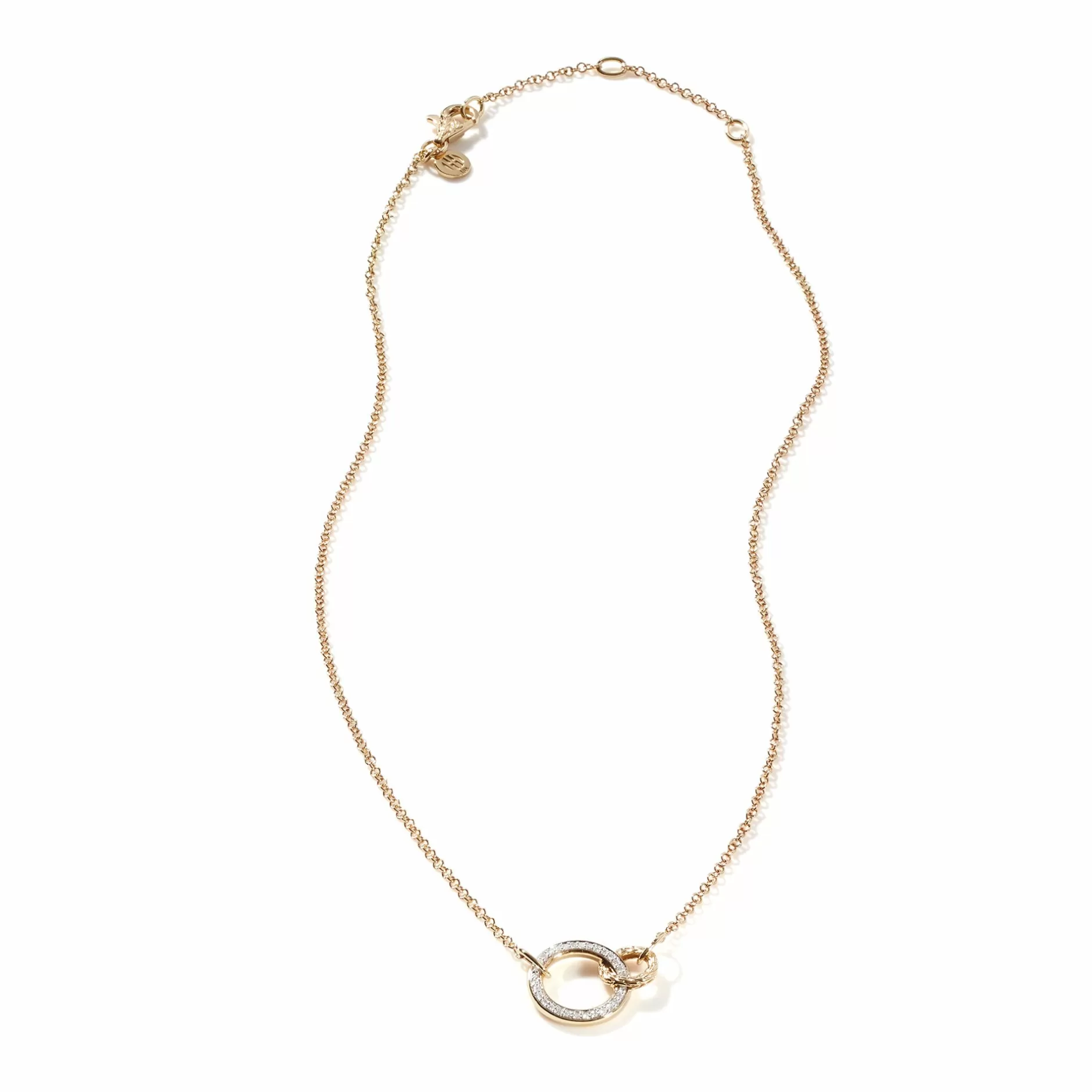 Carved Chain Pendant Necklace, Gold, Diamonds^John Hardy Best