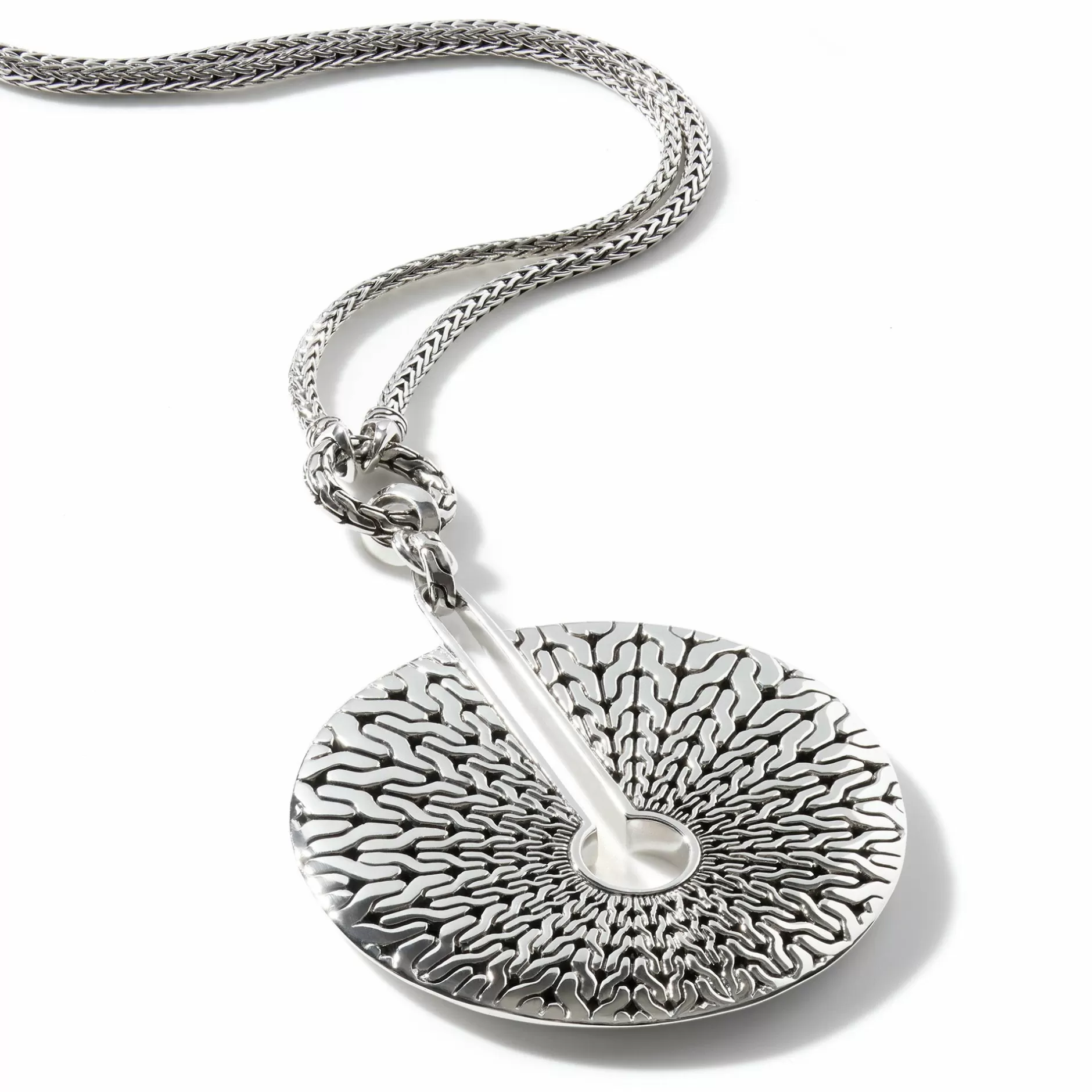 Carved Chain Pendant Necklace, Silver^John Hardy Clearance