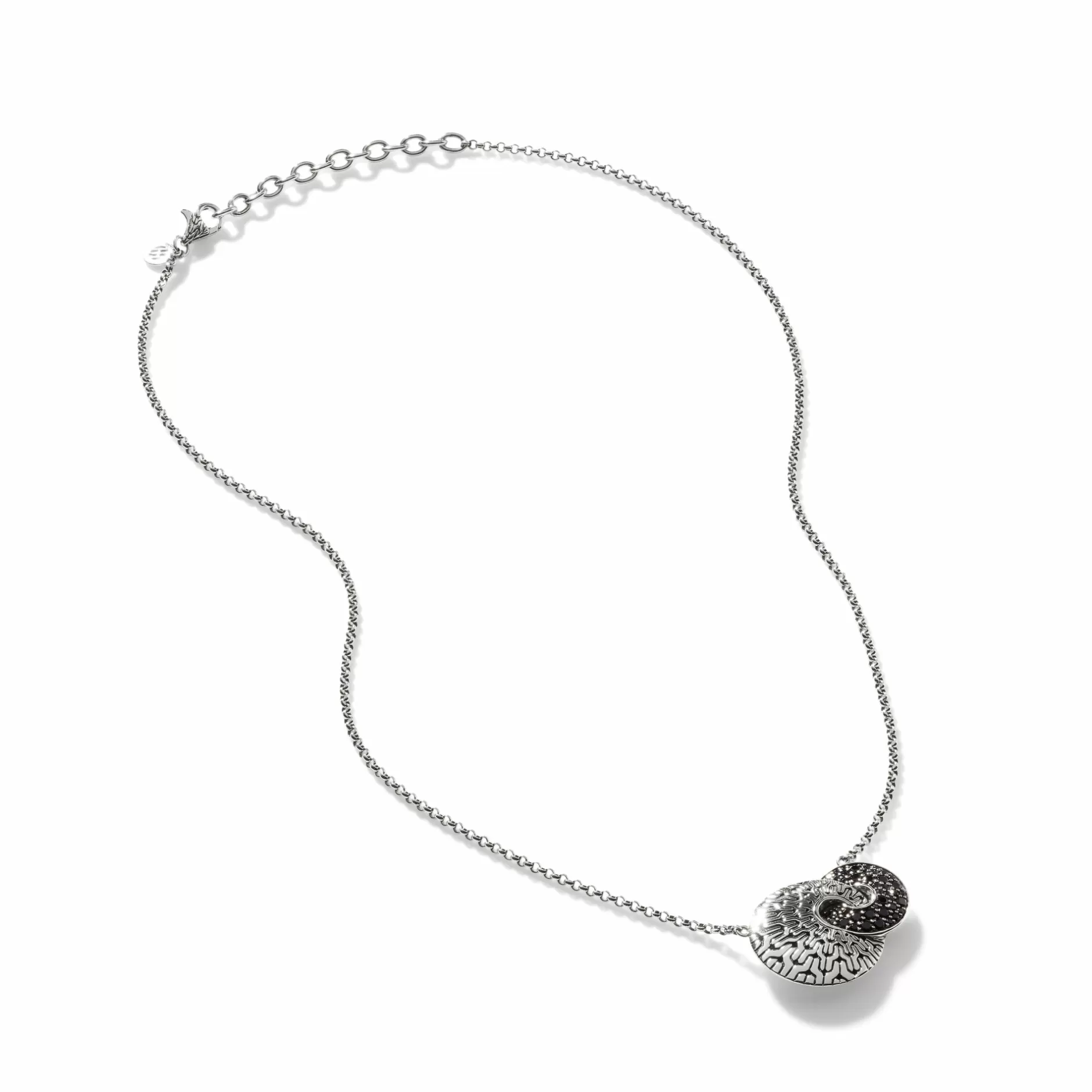 Carved Chain Pendant Necklace, Silver, Pave^John Hardy Best Sale