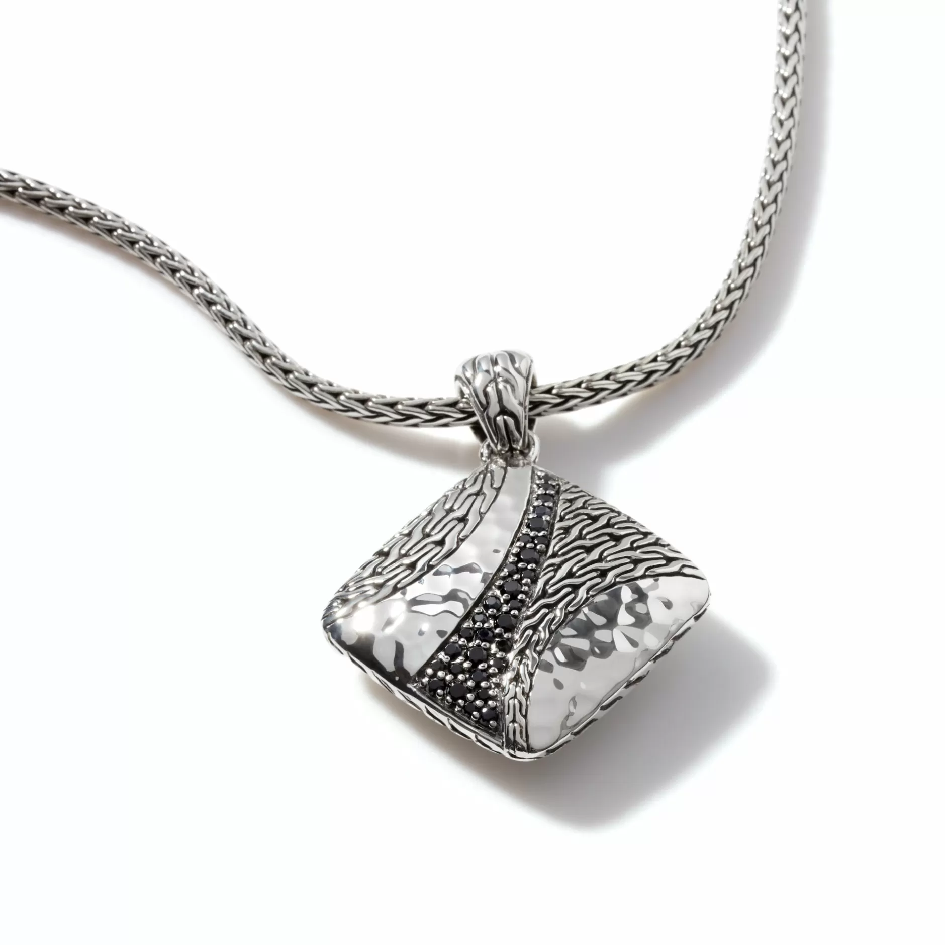 Carved Chain Pendant Necklace, Silver, Pave^John Hardy Best