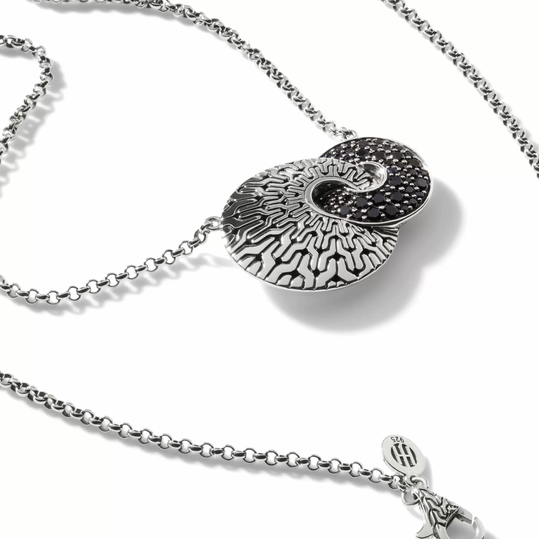 Carved Chain Pendant Necklace, Silver, Pave^John Hardy Best Sale