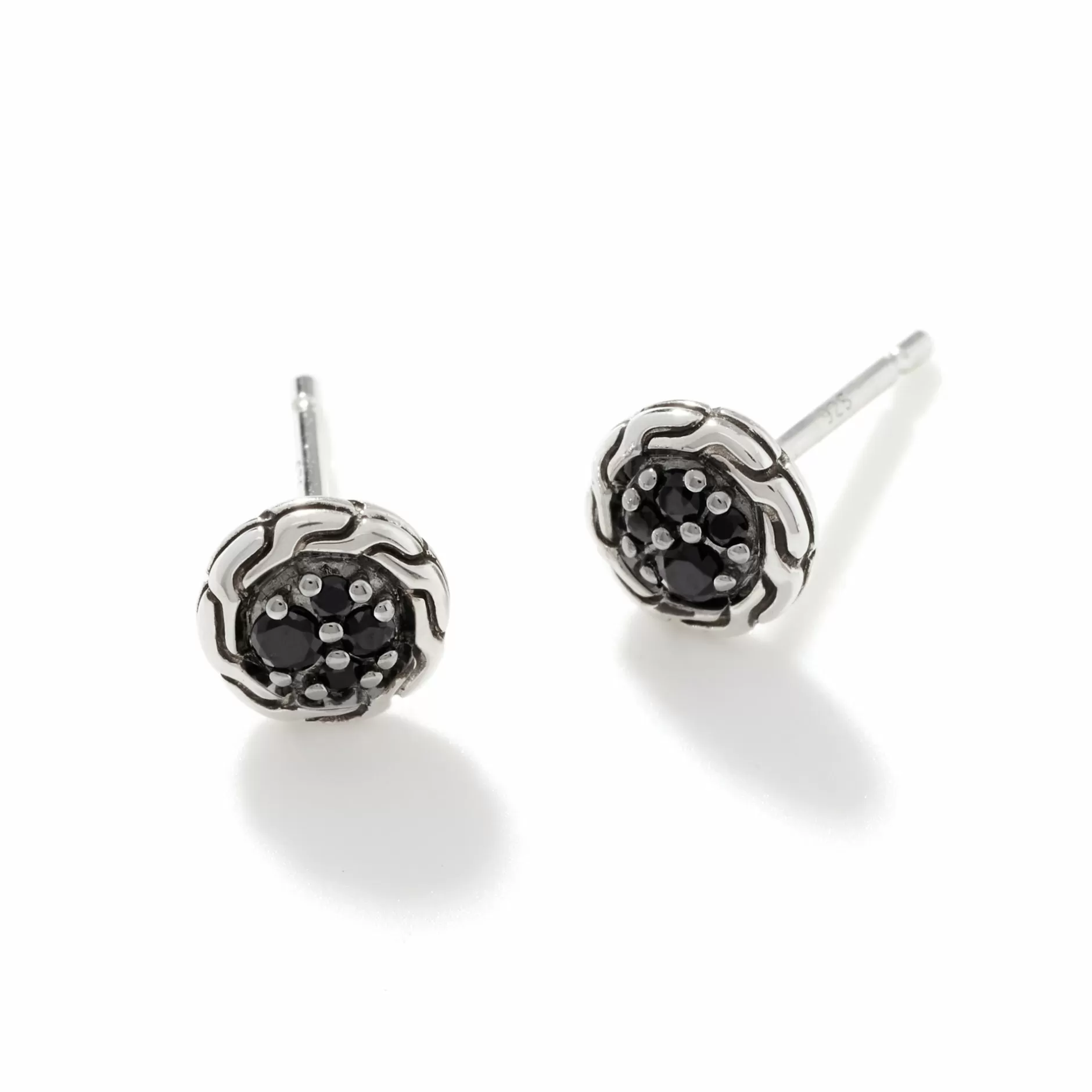 Carved Chain Stud Earring, Silver, Pave^John Hardy Shop