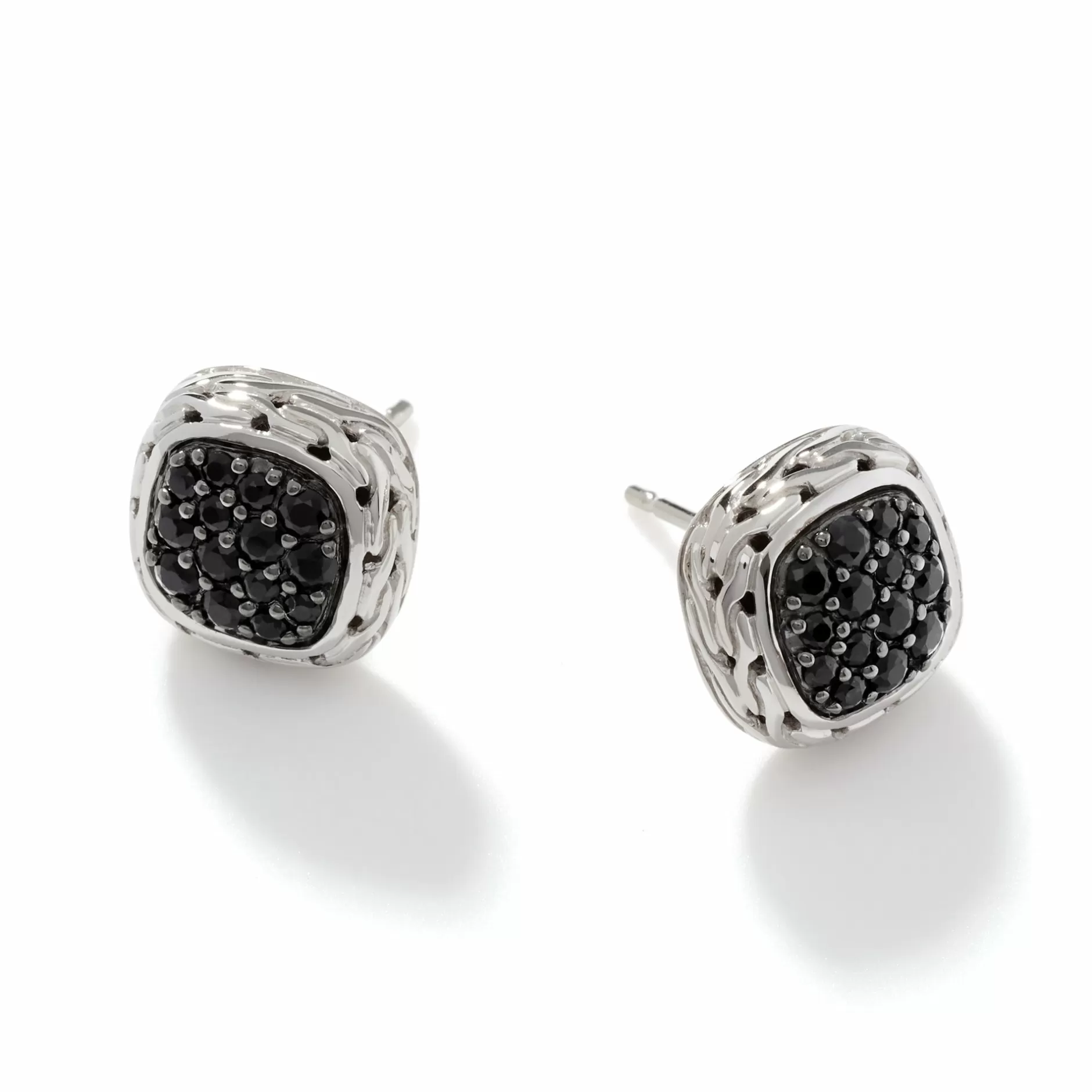 Carved Chain Stud Earring, Silver, Pave^John Hardy Best