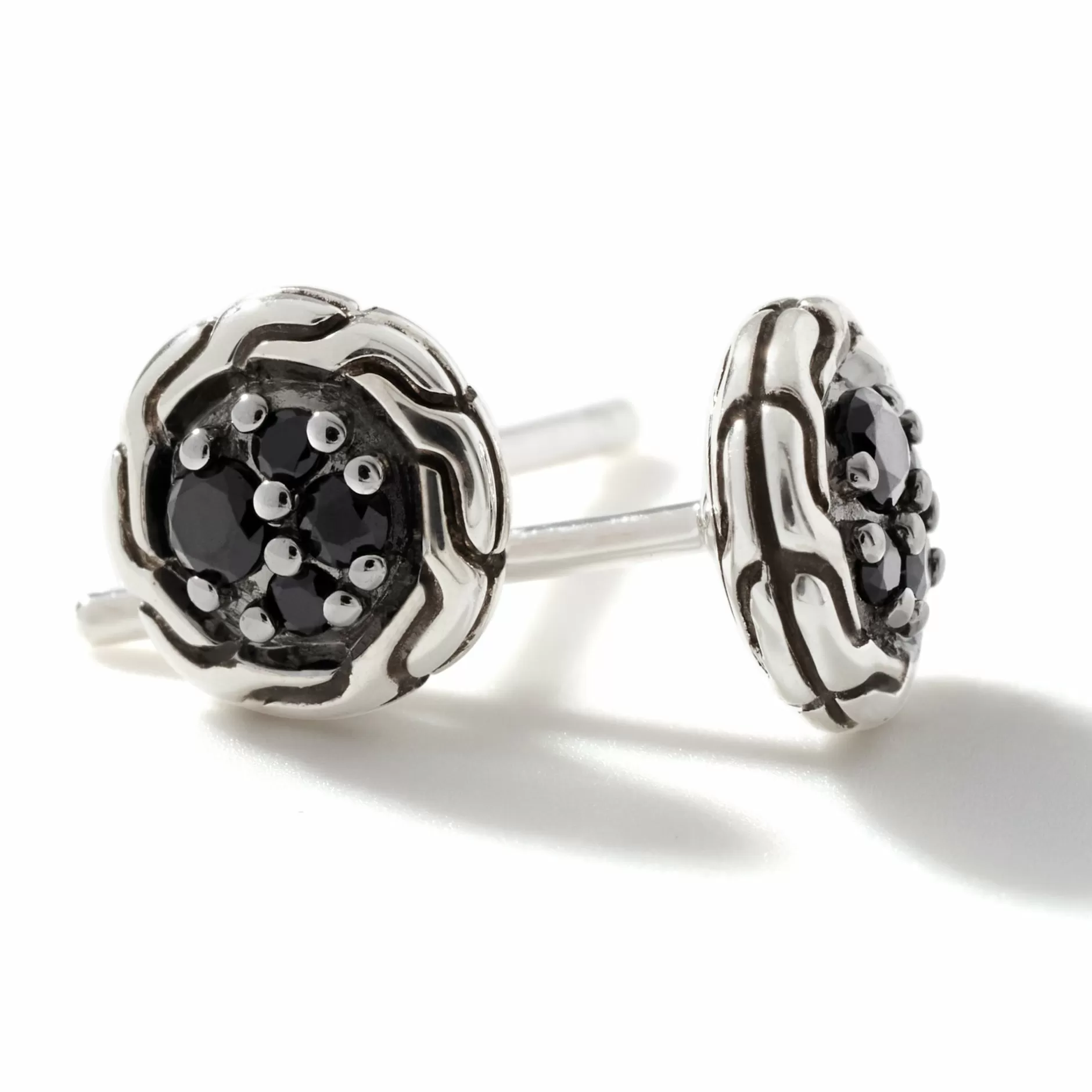 Carved Chain Stud Earring, Silver, Pave^John Hardy Shop