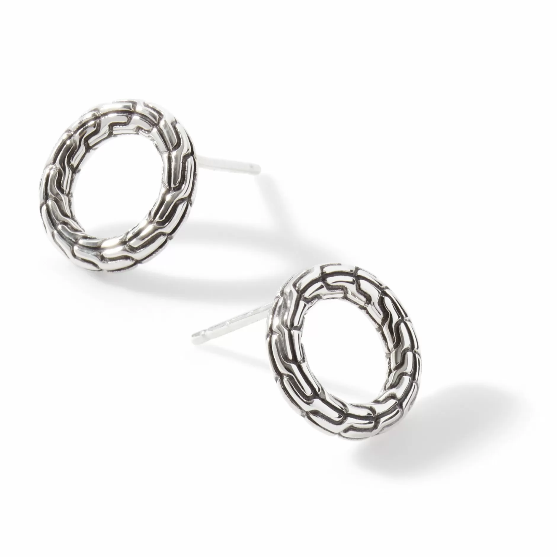 Carved Chain Stud Earring, Sterling Silver^John Hardy New