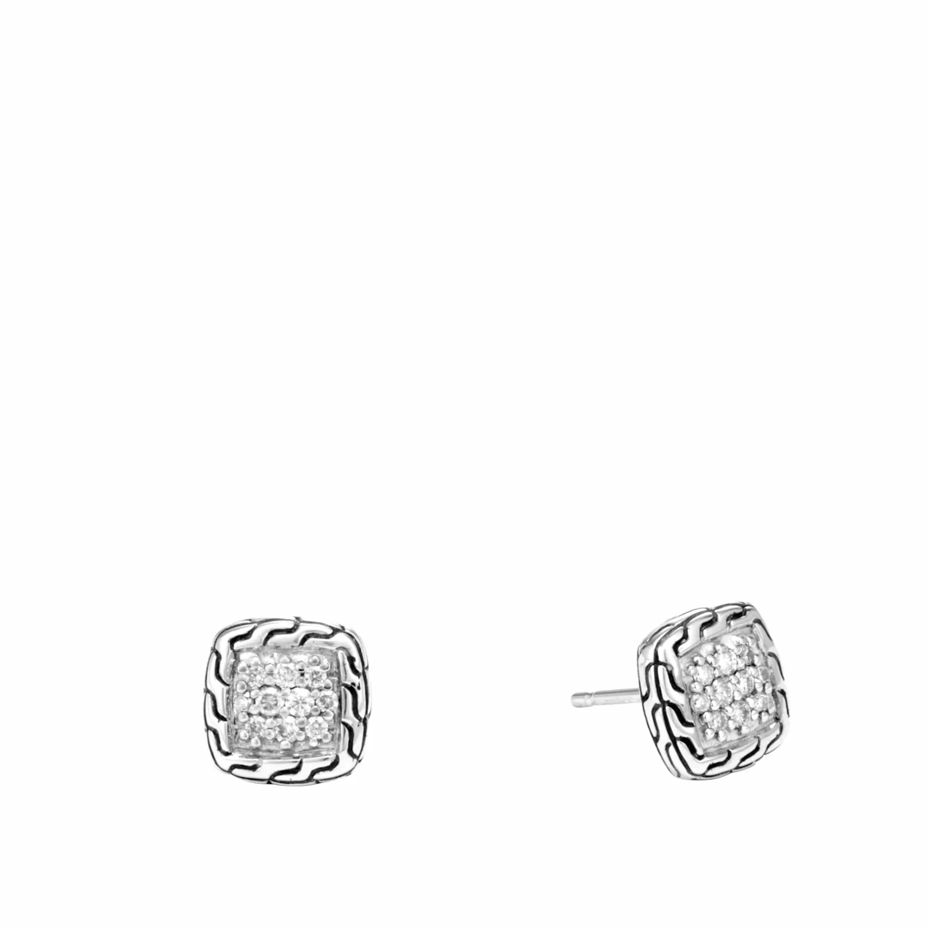 Carved Chain Stud Earring, Sterling Silver^John Hardy Best Sale