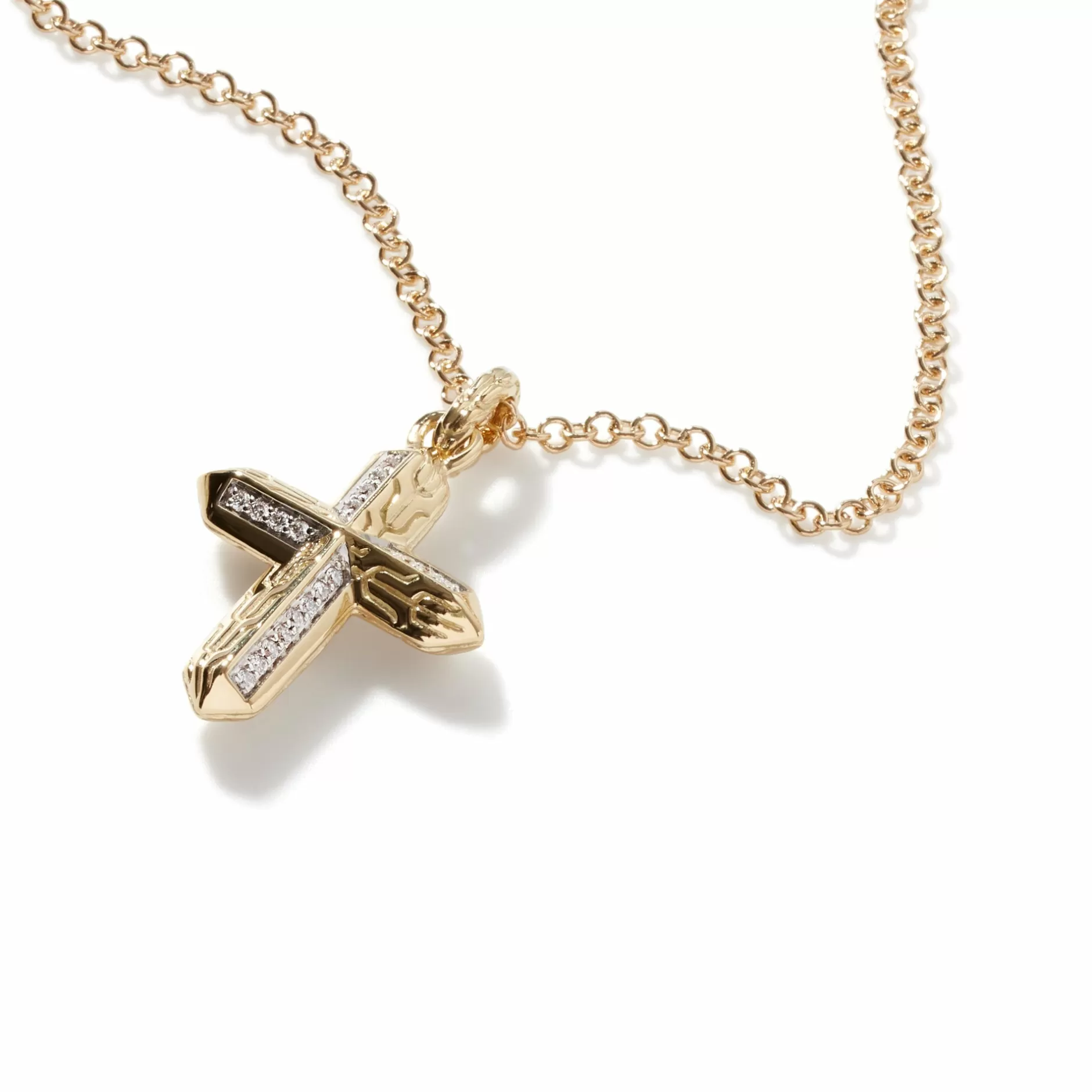 Cross Pendant Necklace, Gold, Diamonds^John Hardy Store