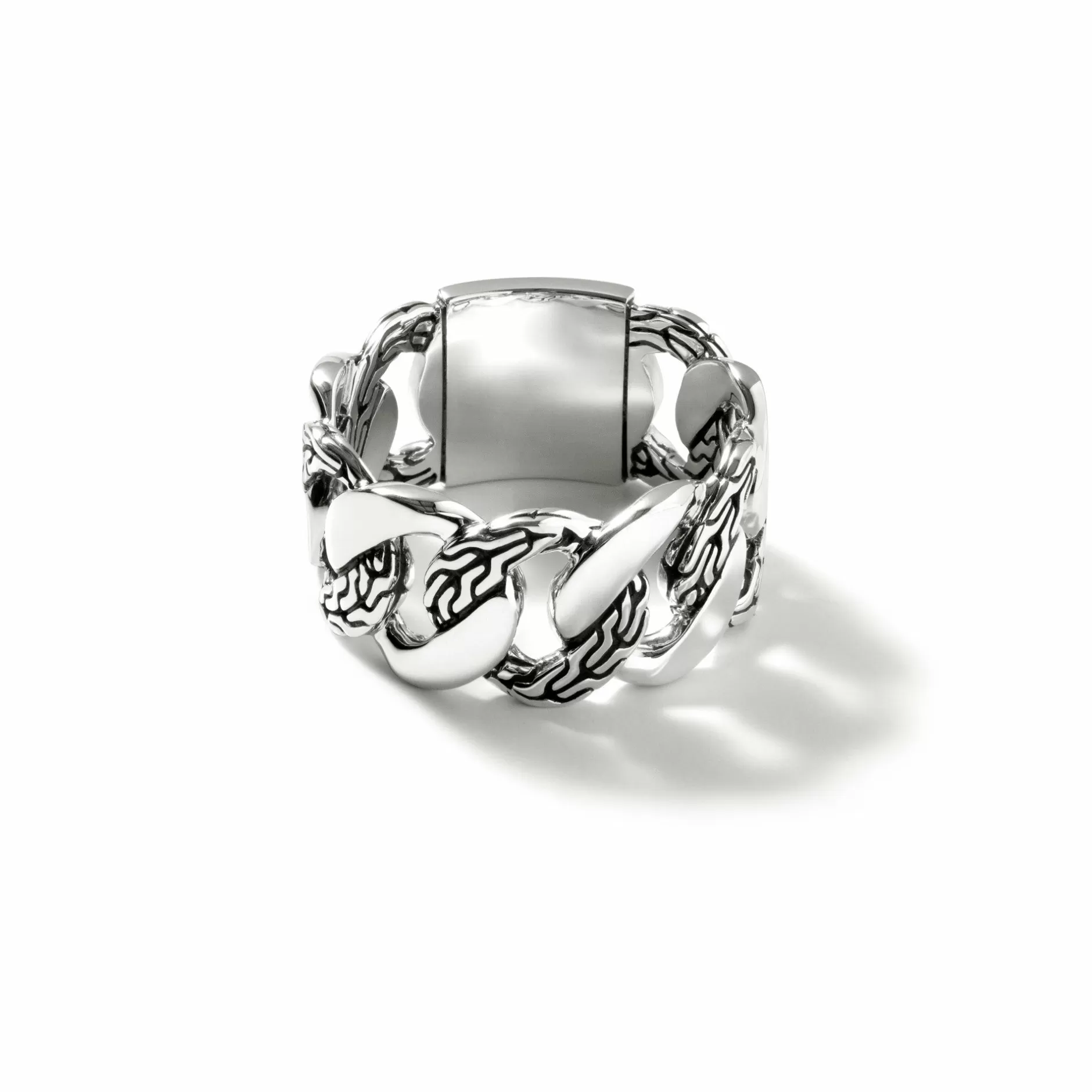 Curb Chain Band Ring, Sterling Silver, Wide^John Hardy Online