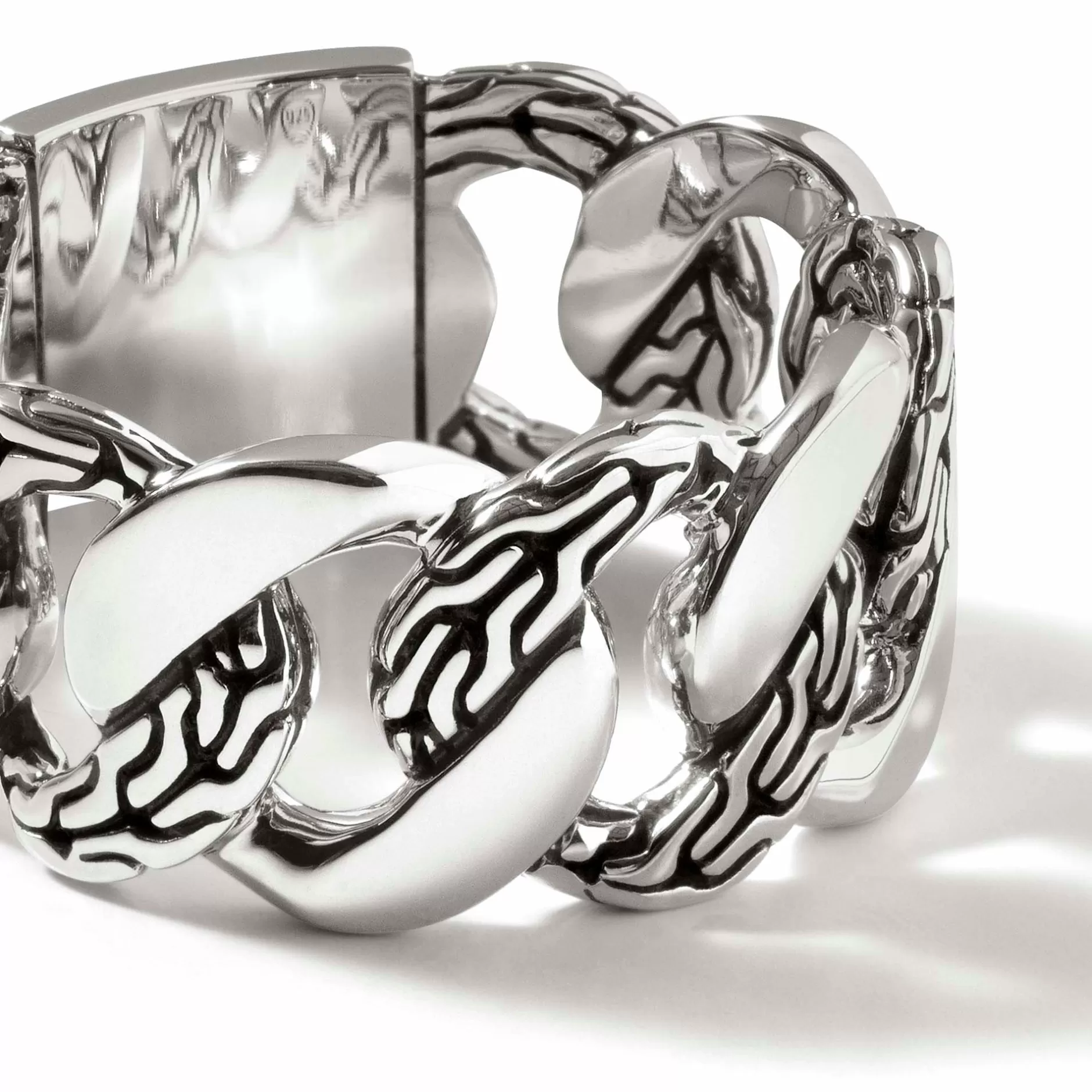 Curb Chain Band Ring, Sterling Silver, Wide^John Hardy Online