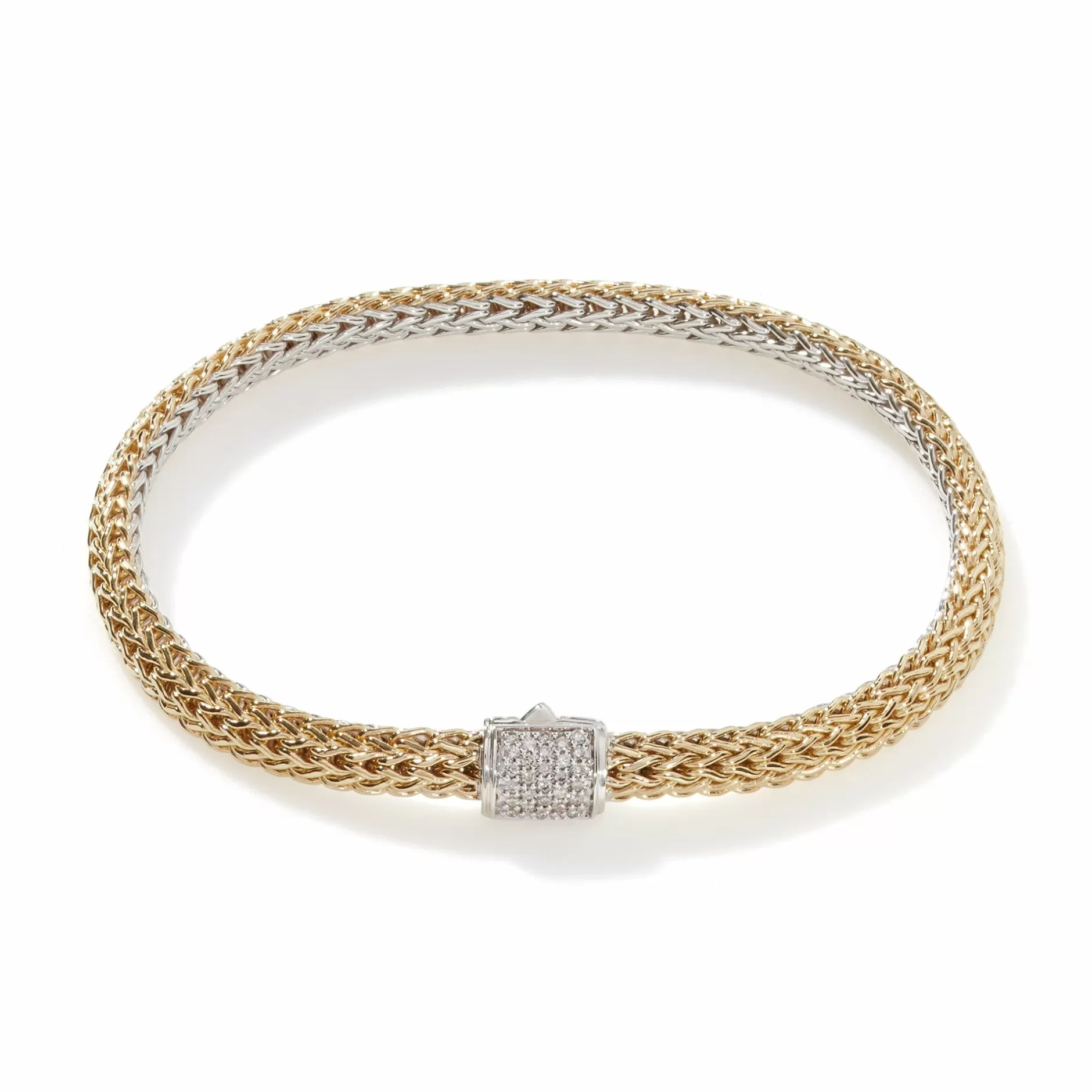 Icon Bracelet, Gold, Silver, Diamonds, 5Mm^John Hardy Best Sale