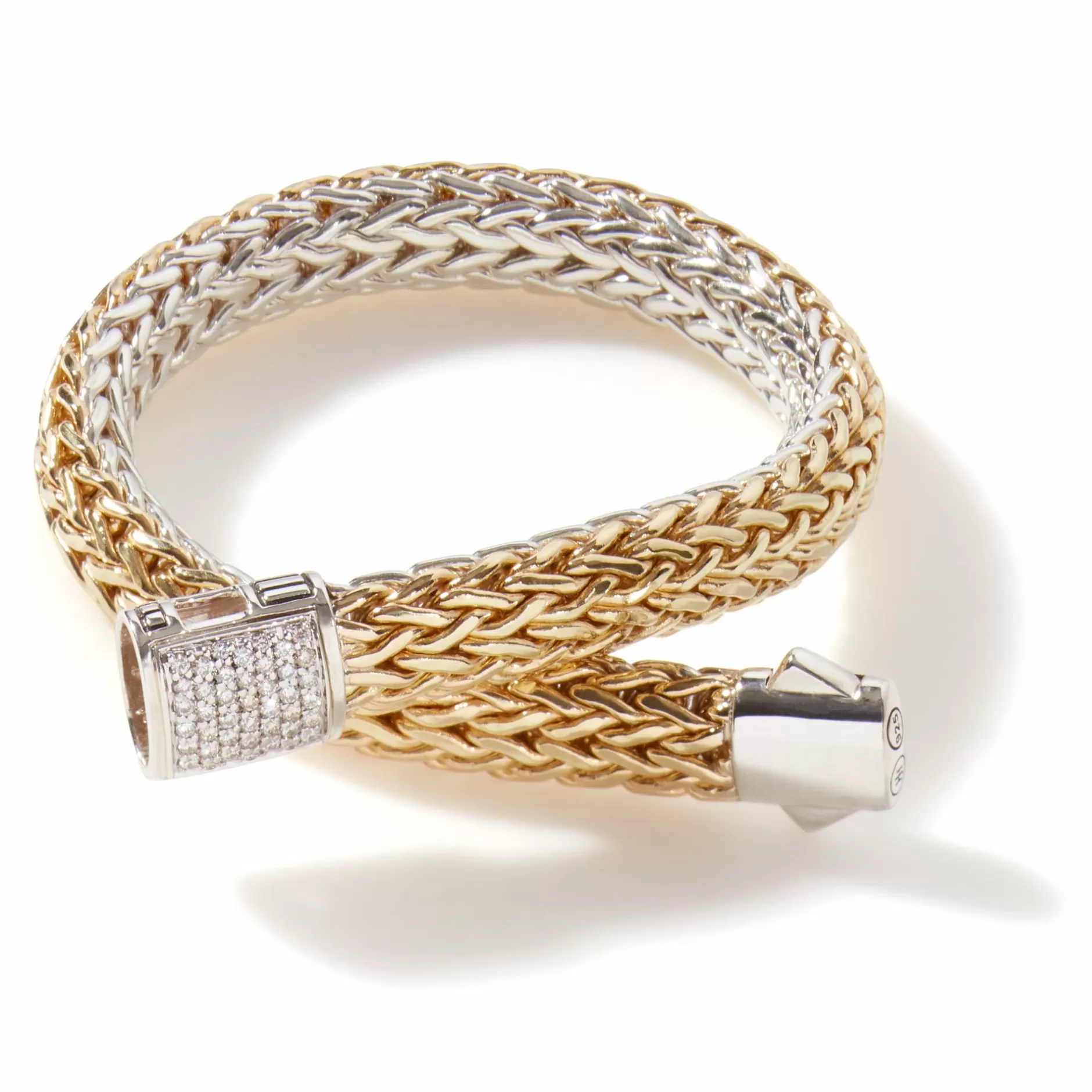 Icon Bracelet, Gold, Silver, Diamonds, 7.5Mm^John Hardy Outlet