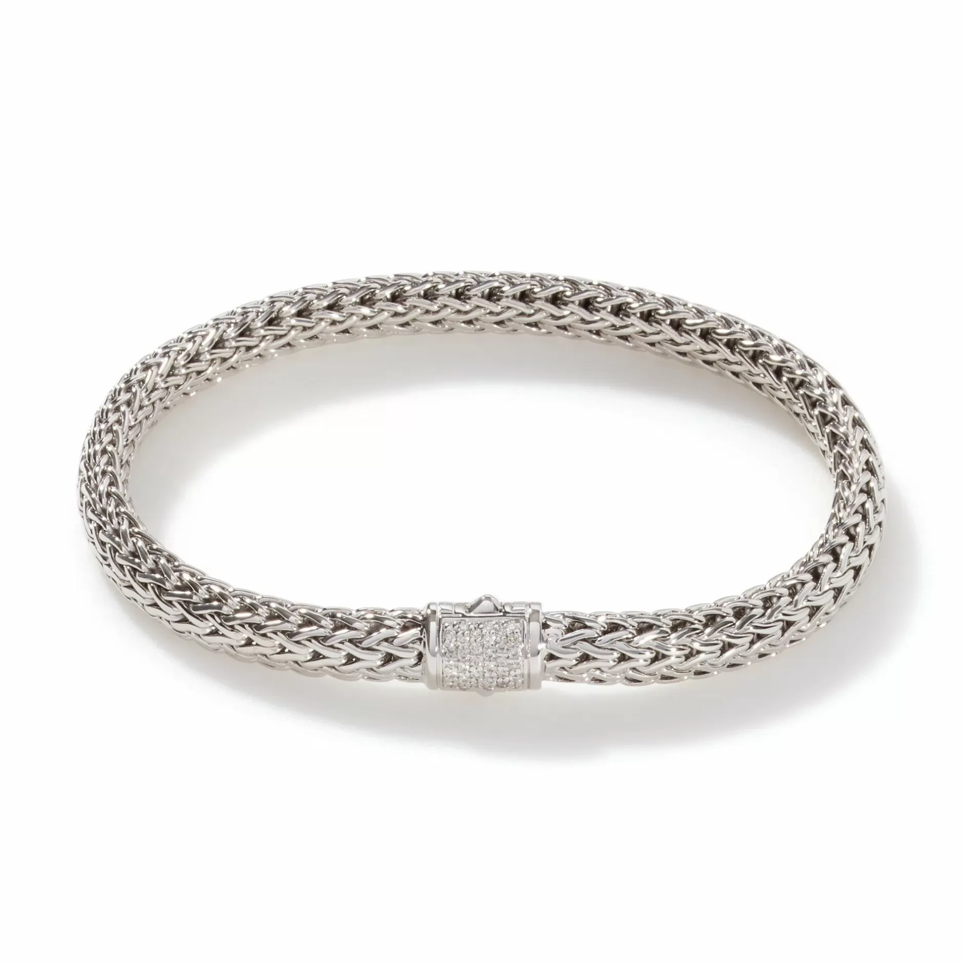 Icon Bracelet, Silver, Diamonds, 6.5Mm^John Hardy Fashion