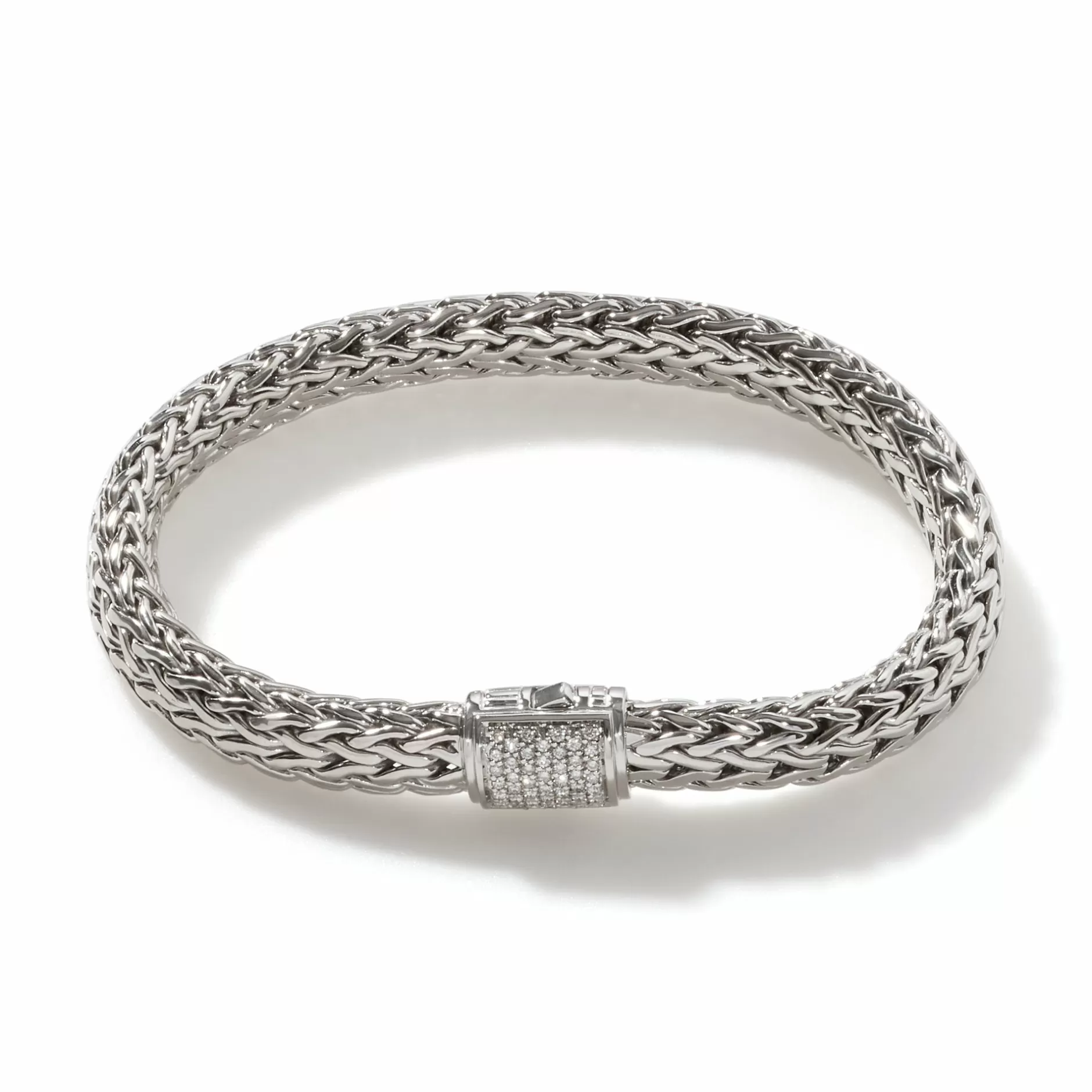 Icon Bracelet, Silver, Diamonds, 7.5Mm^John Hardy Outlet