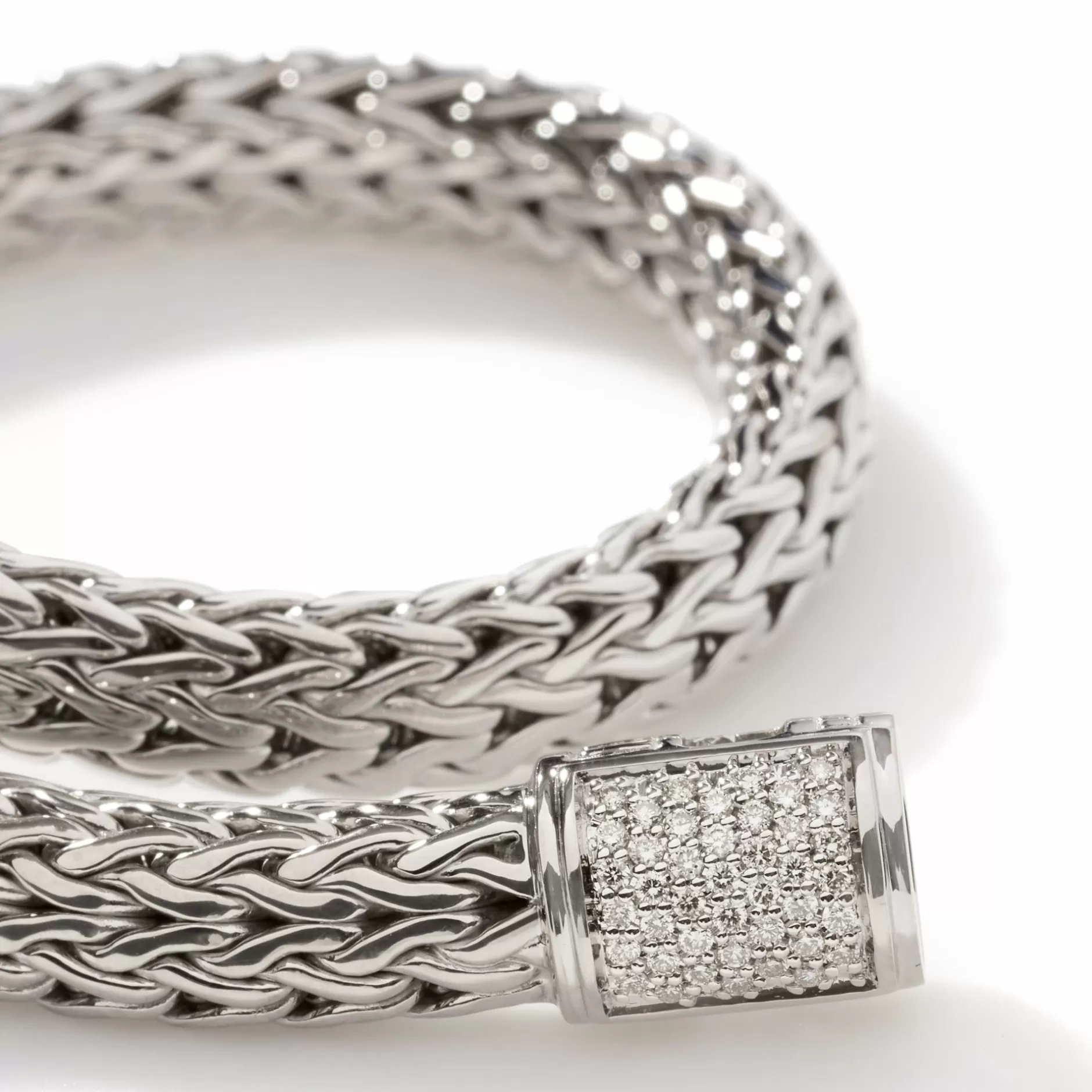 Icon Bracelet, Silver, Diamonds, 7.5Mm^John Hardy Outlet