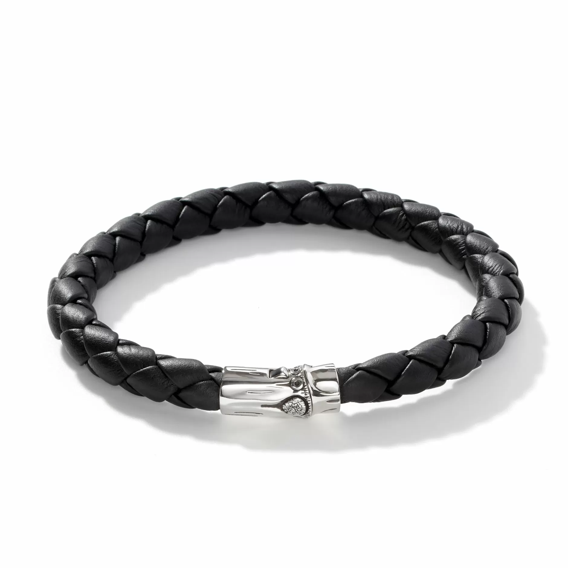 Leather Bamboo Station Bracelet, Silver^John Hardy Best Sale