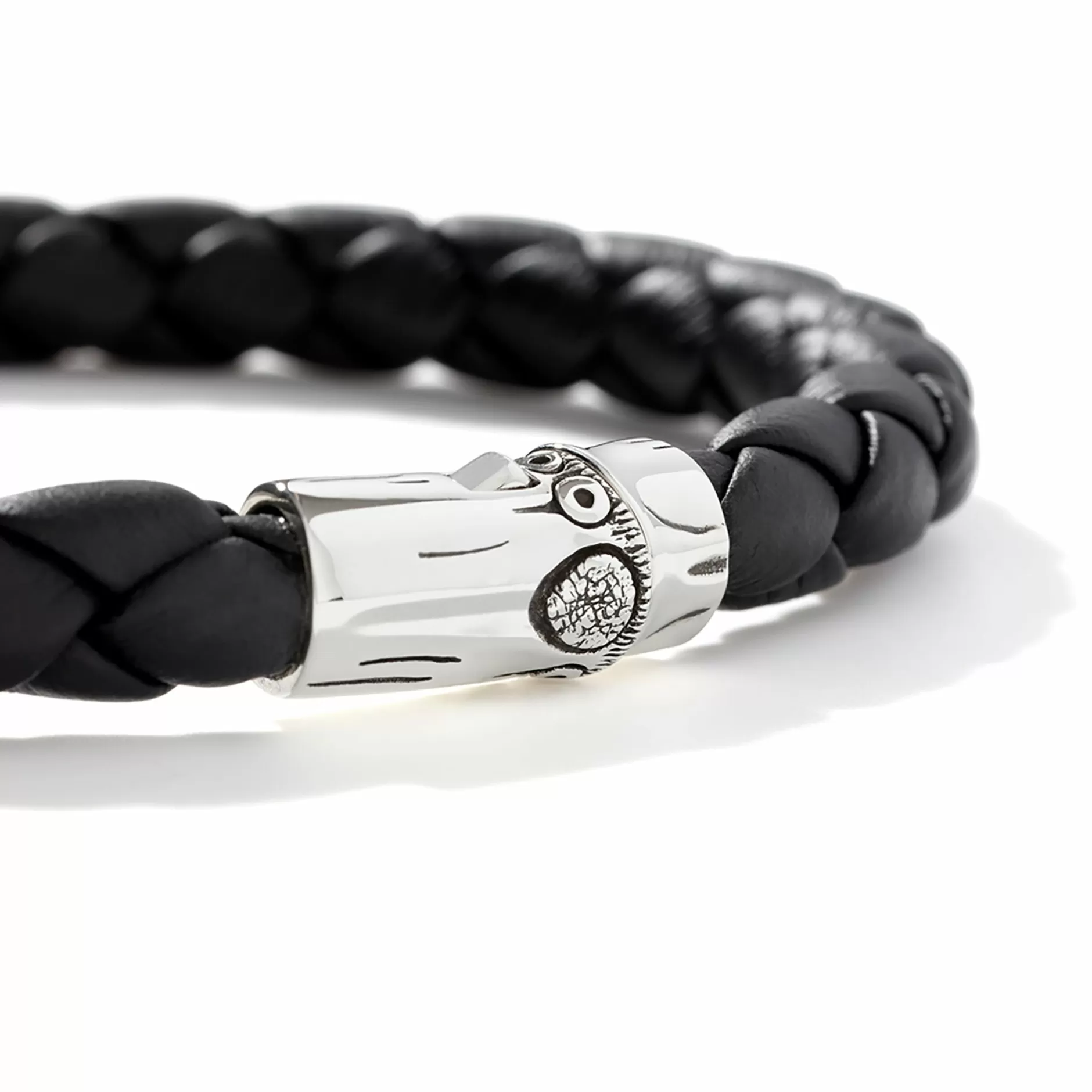 Leather Bamboo Station Bracelet, Silver^John Hardy Best Sale