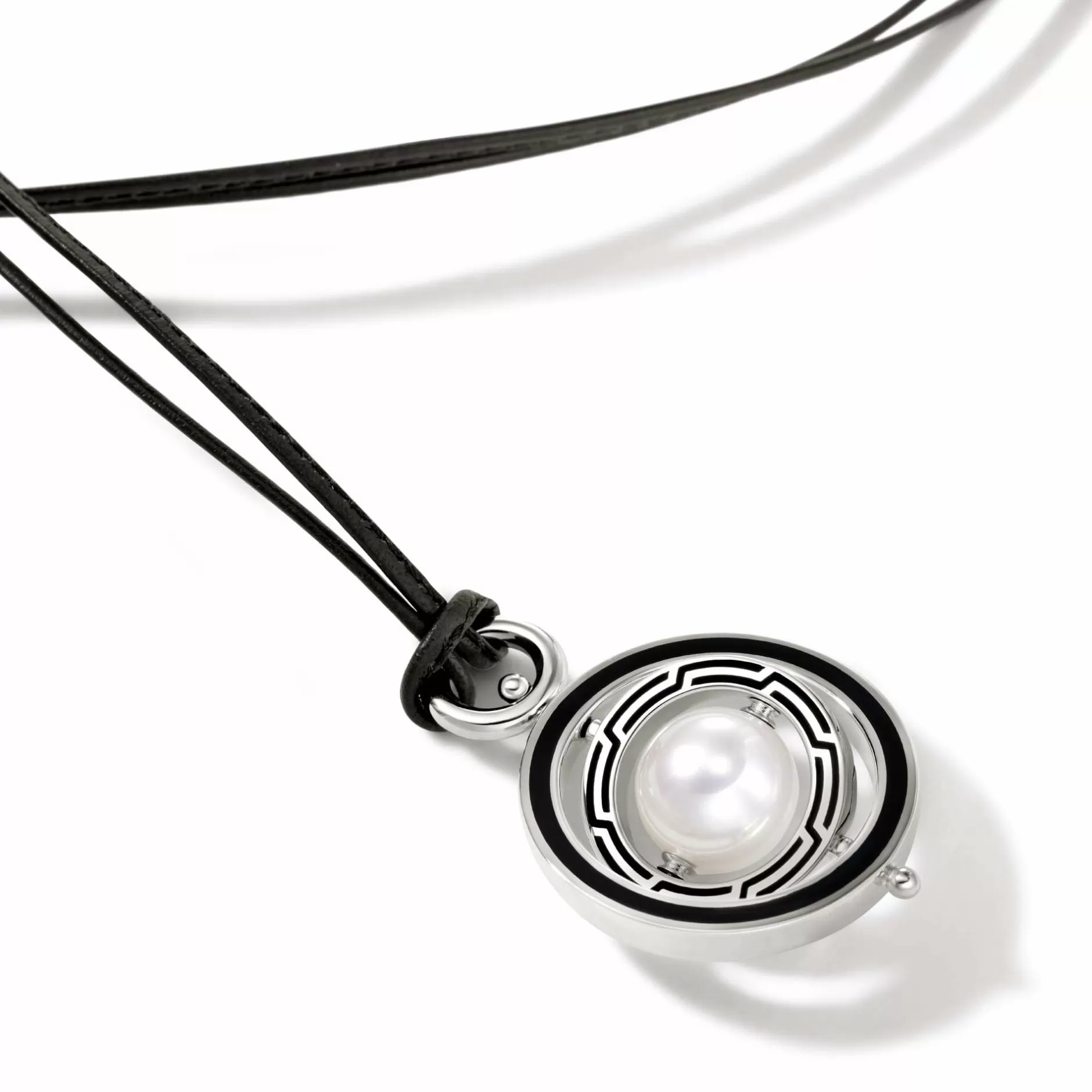 Moon Door Necklace, Silver, Leather, Pearl^John Hardy Flash Sale