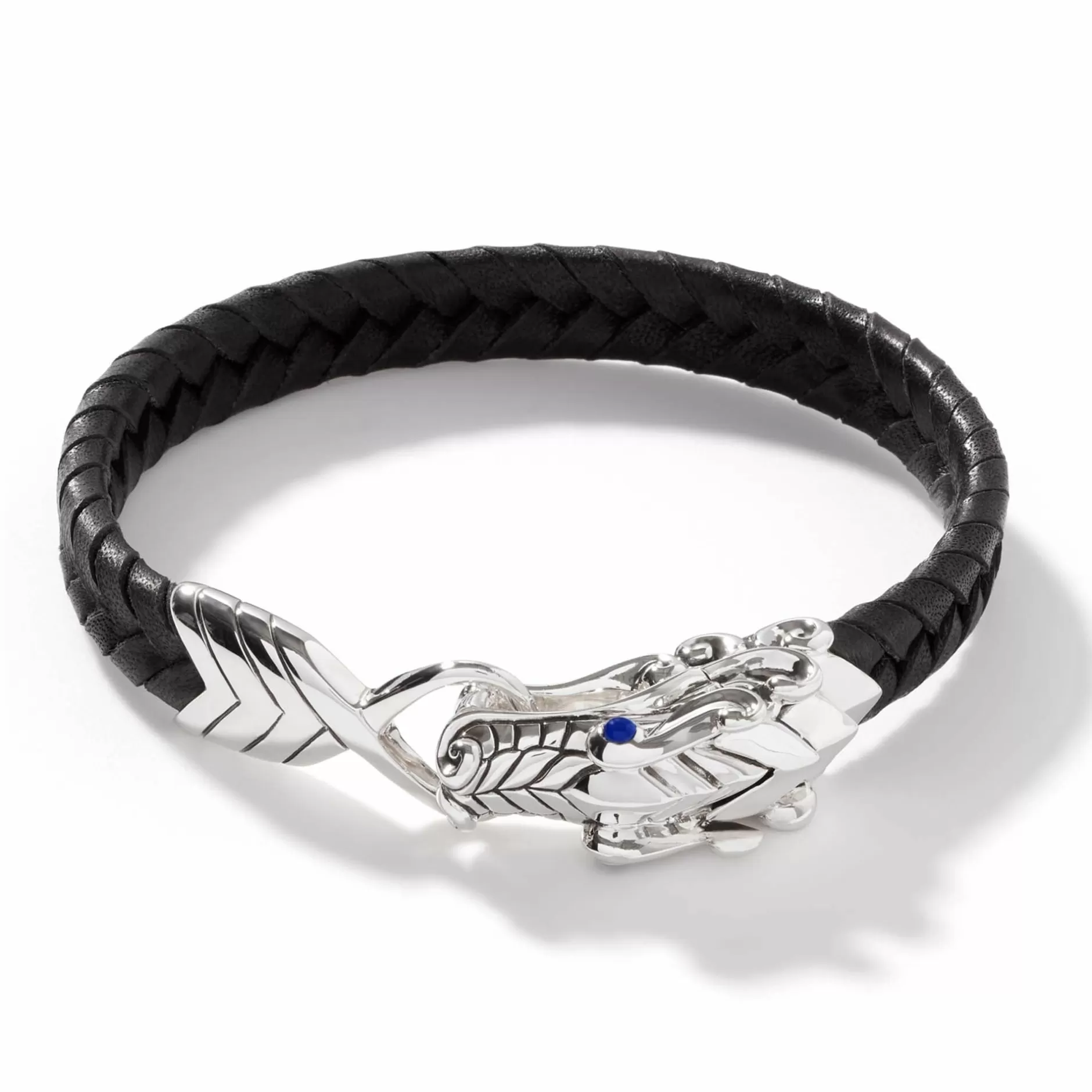 Naga Bracelet In Leather, Sterling Silver^John Hardy New