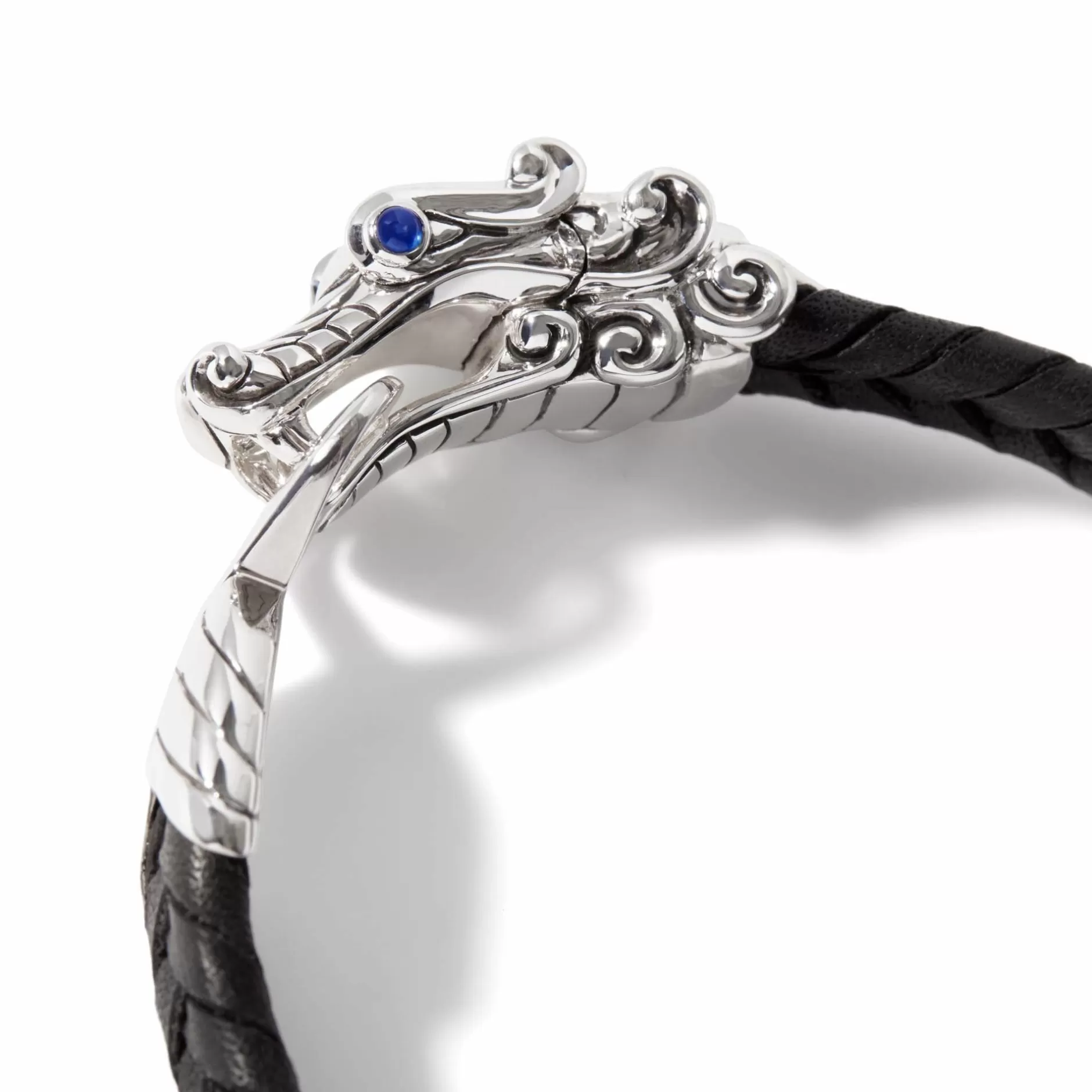 Naga Bracelet In Leather, Sterling Silver^John Hardy New