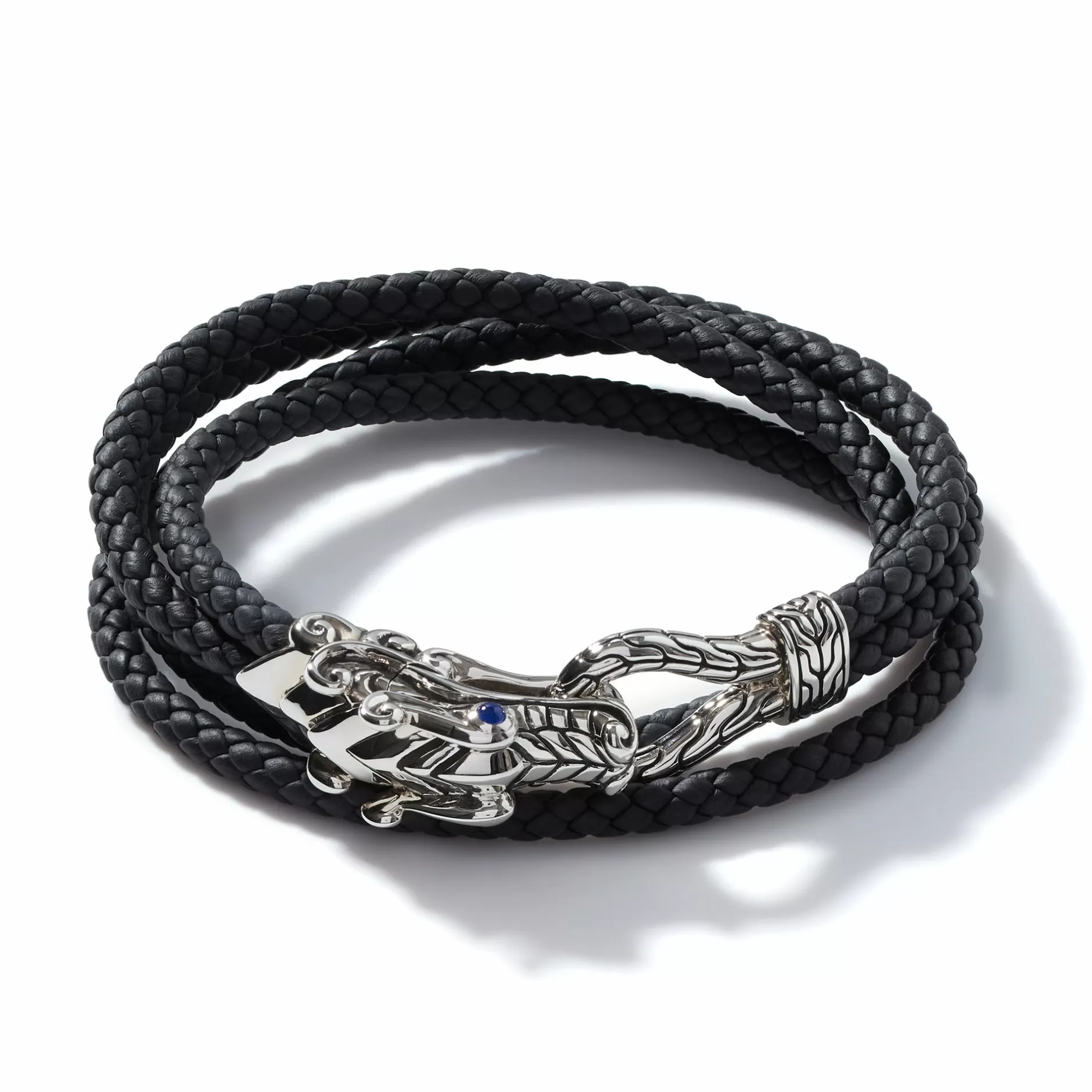 Naga Wrap, Leather, Silver, 8Mm^John Hardy New