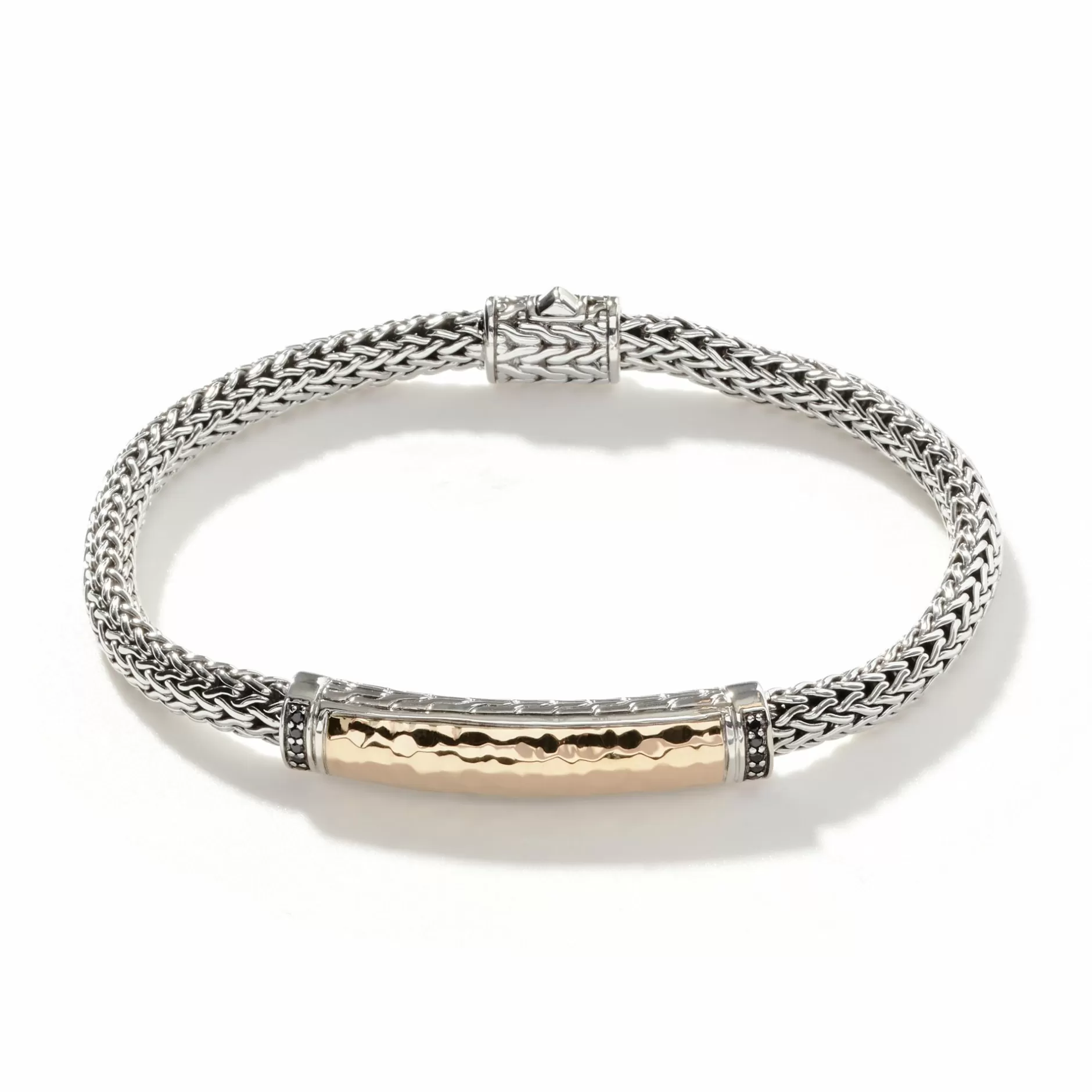 Palu Id Bracelet, Silver, Gold, Pave, 5Mm^John Hardy Fashion