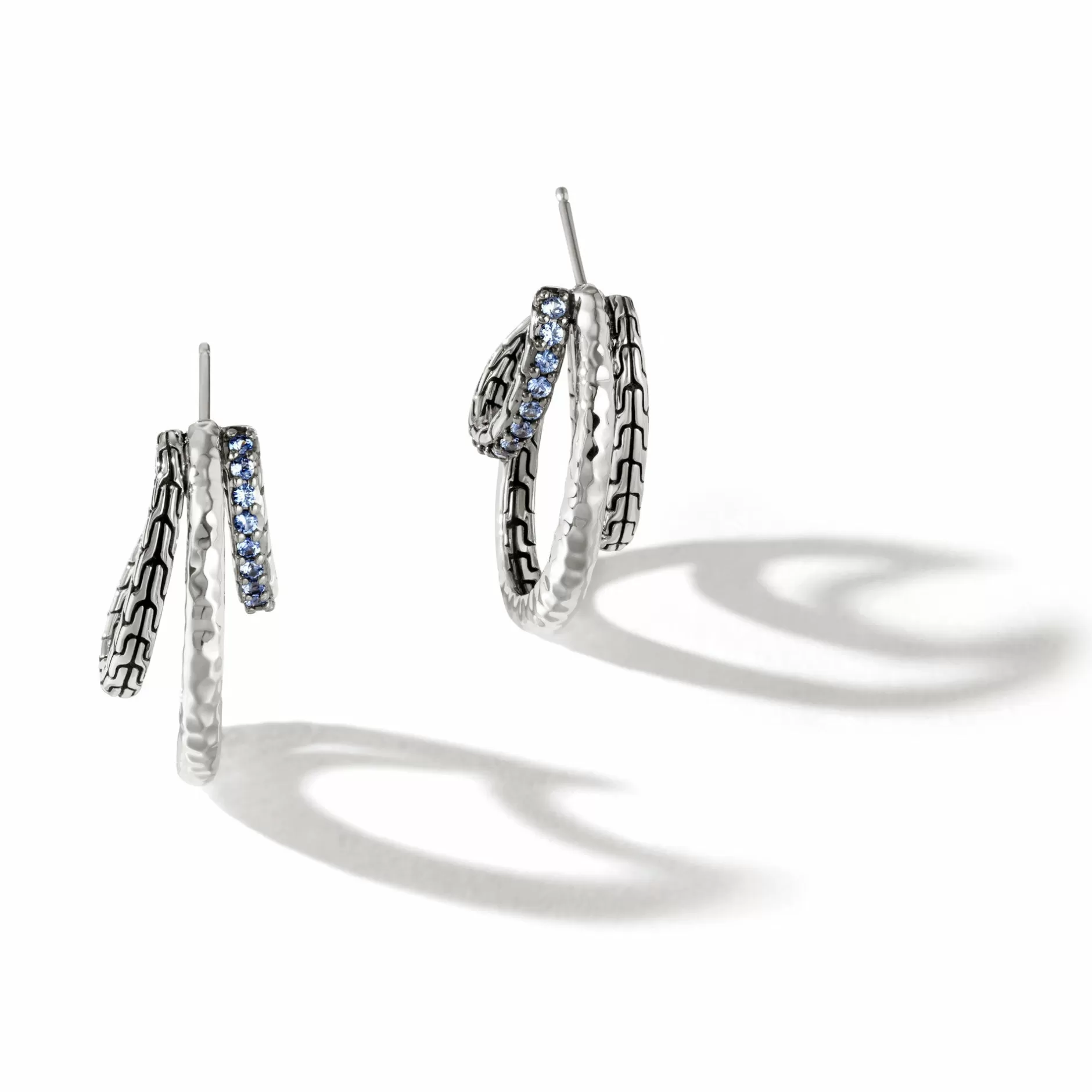 Palu J Hoop Earring, Sterling Silver, Pave^John Hardy Shop