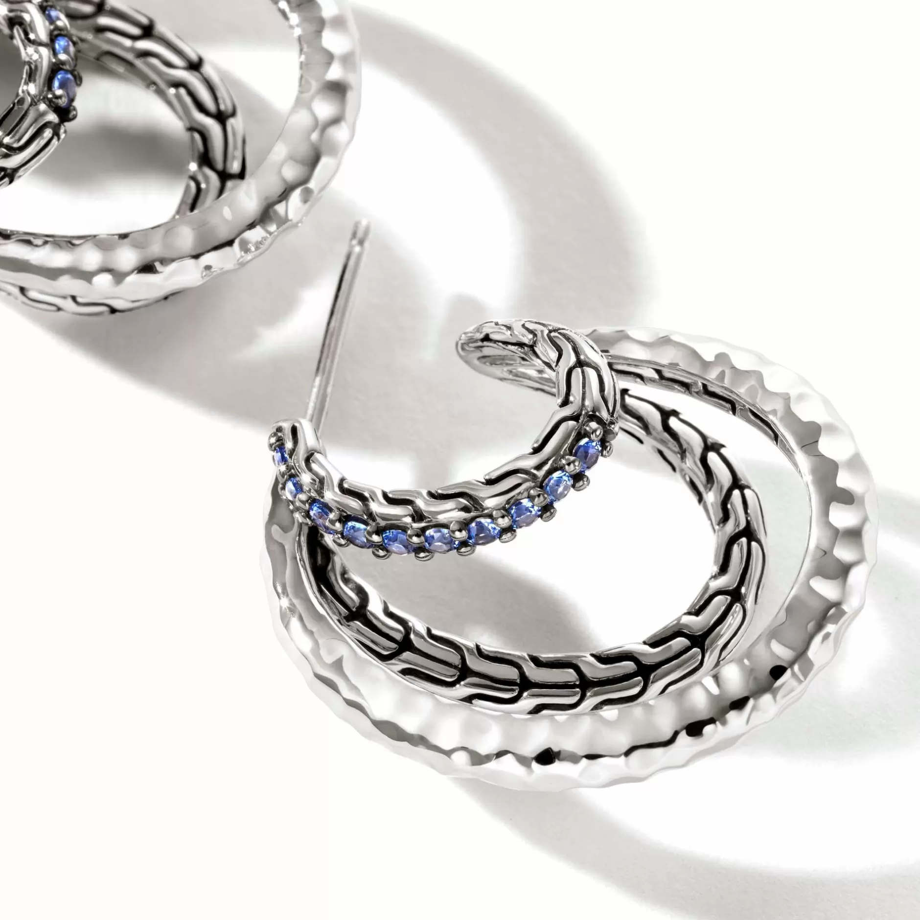 Palu J Hoop Earring, Sterling Silver, Pave^John Hardy Shop