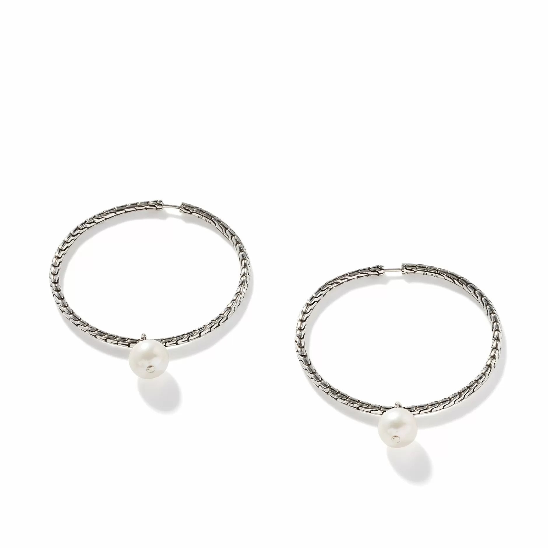 Pearl Drop Hoop Earring, Sterling Silver^John Hardy Outlet