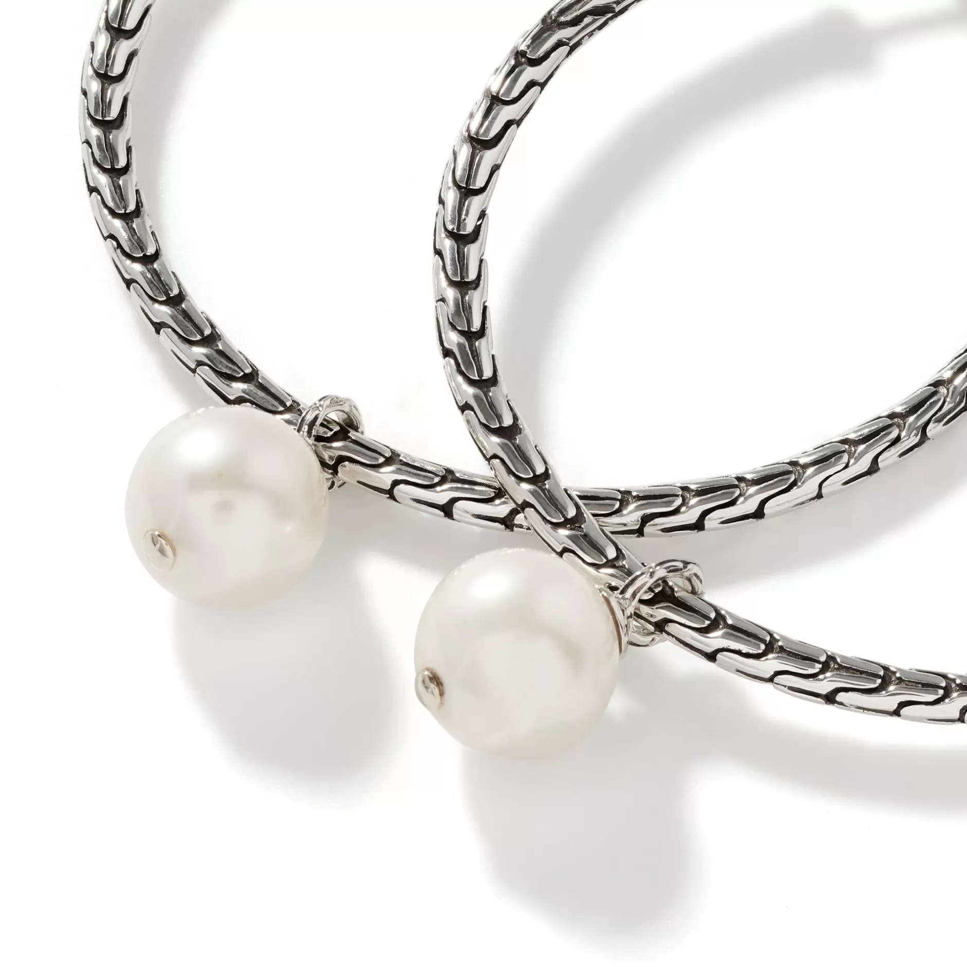 Pearl Drop Hoop Earring, Sterling Silver^John Hardy Outlet