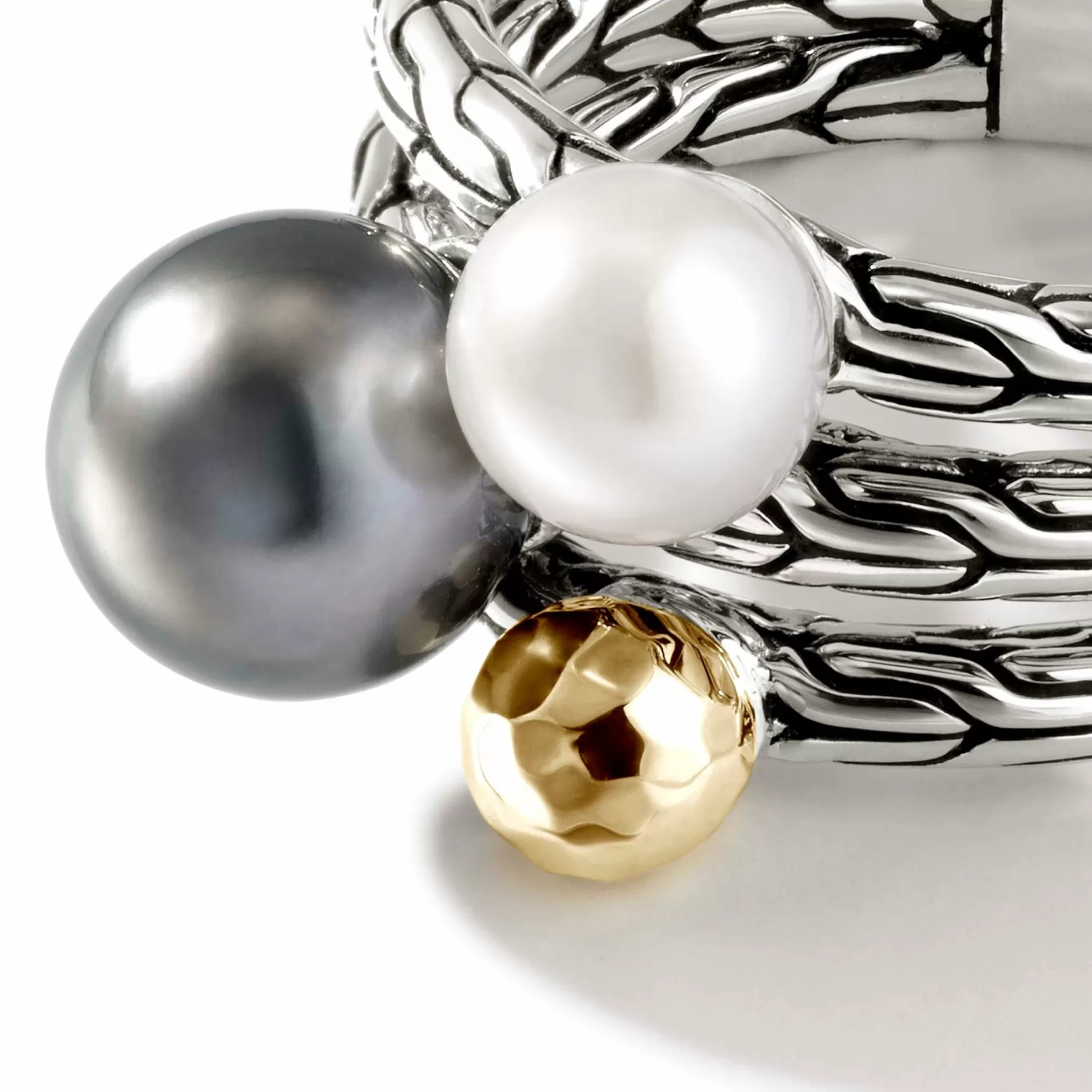 Pearl Multi Row Ring, Sterling Silver, Gold^John Hardy Hot