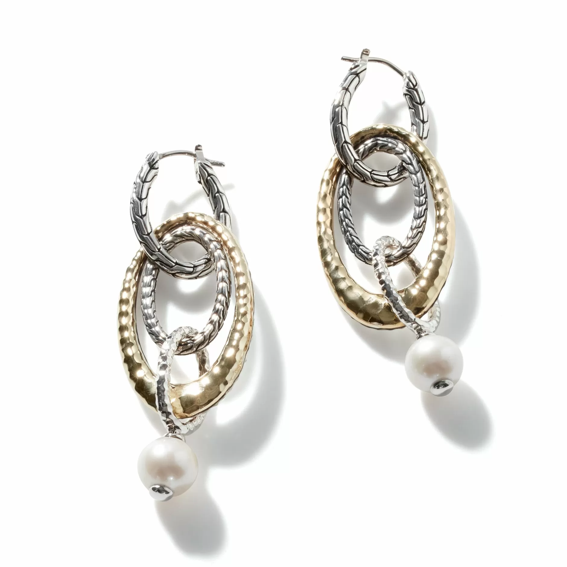 Pearl Palu Drop Link Earring, Silver, Gold^John Hardy Best