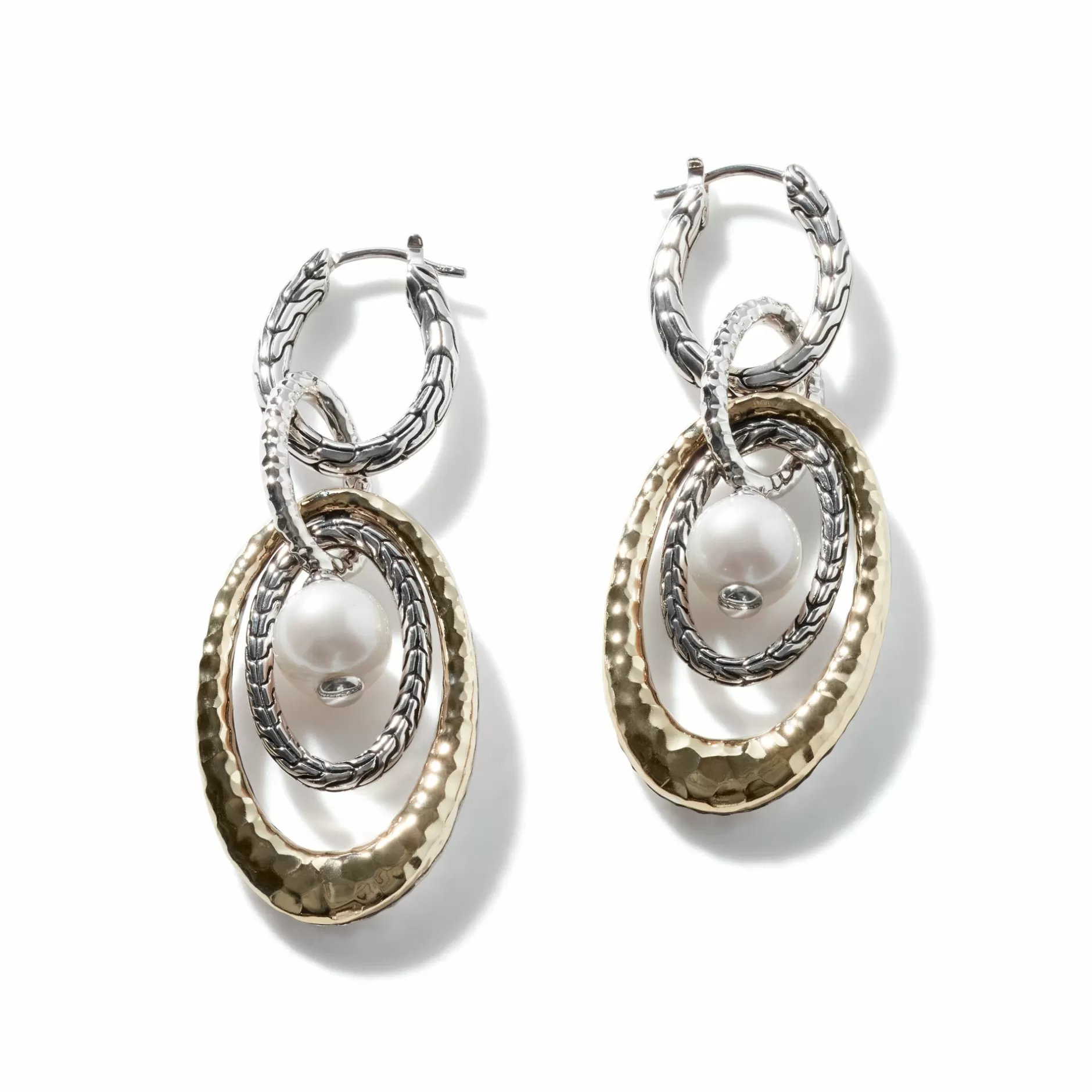 Pearl Palu Drop Link Earring, Silver, Gold^John Hardy Best